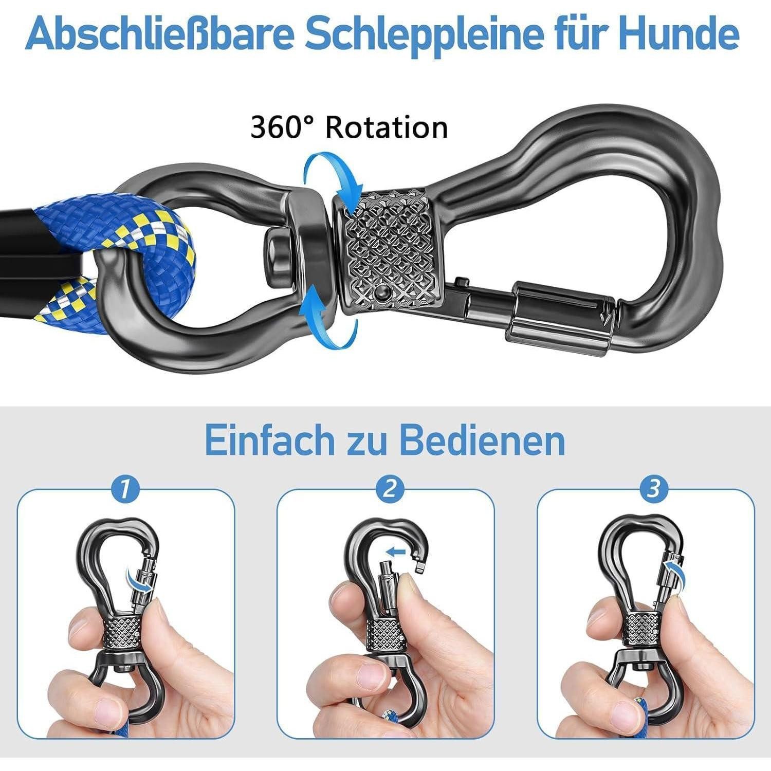 LuxusKollektion Schleppleine Schleppleine Hundeleine Trainingsleine Karabiner 5M Blau 5M x 8mm