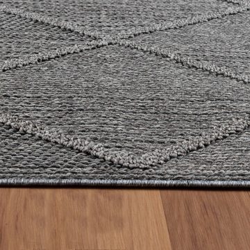 Teppich Berber Design, Teppium, Rechteckig, Höhe: 8 mm, In& Outdoor Teppich Grau Berber Design für Küchen Balkon Terrasse