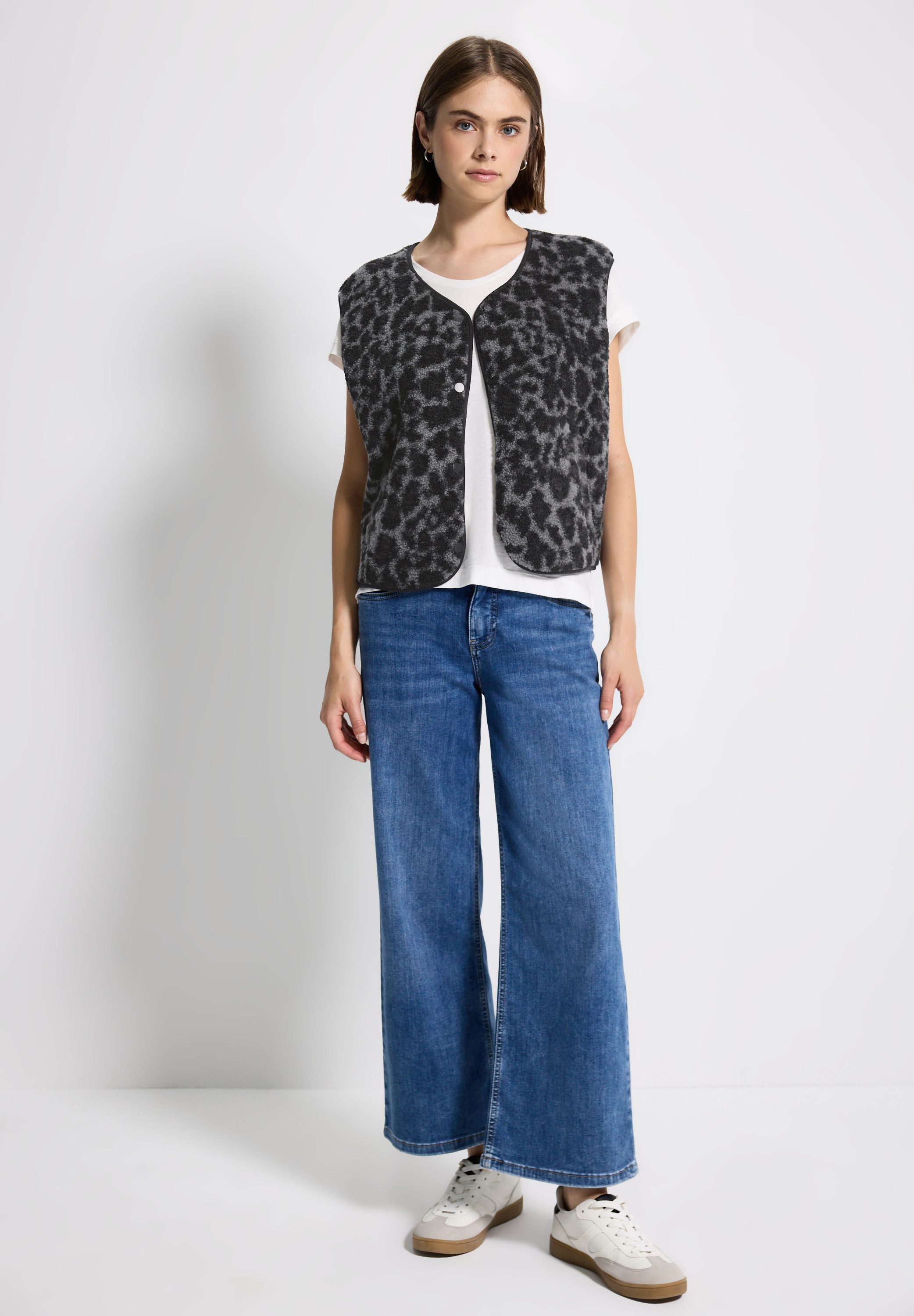 STREET ONE STUDIO Fellweste mit Leomuster