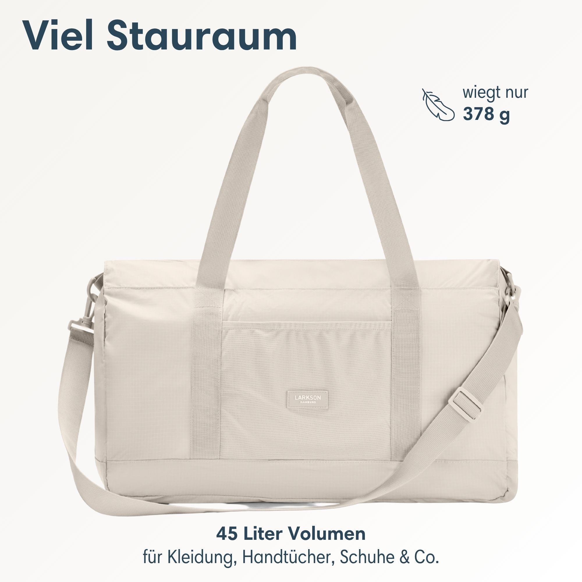 LARKSON Weekender Magnus Packable Weekender (1-tlg), 2in1 Crossbody Bag & Reisetasche, faltbar
