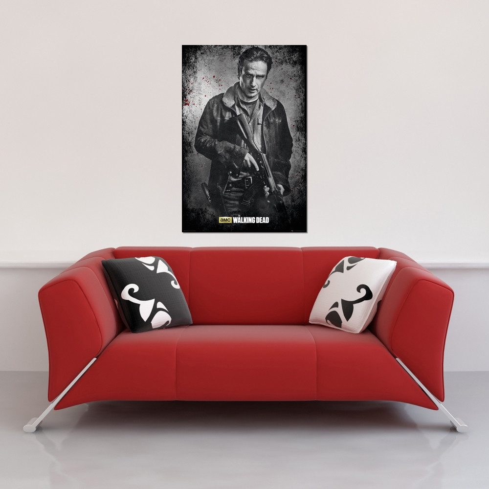 Poster Walking Dead - Poster - Rick Black and White