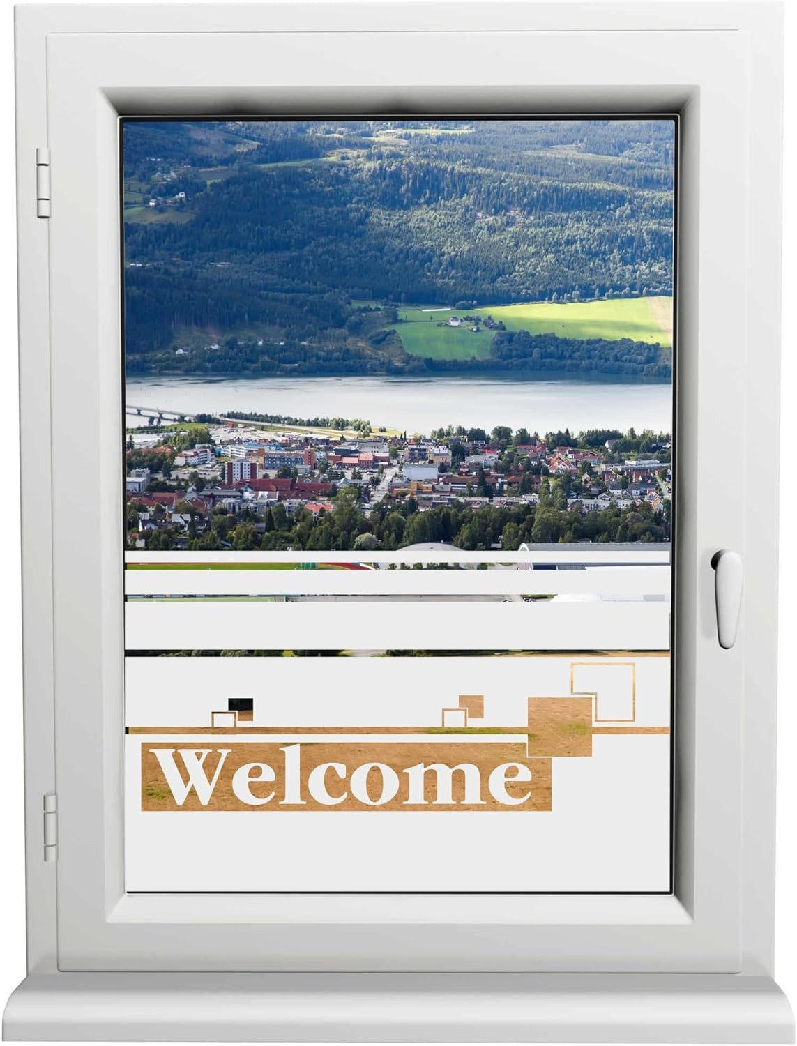 INDIGOS UG Fensterfolie Welcome H50Line - Dekor & Sichtschutz Fensterfolie
