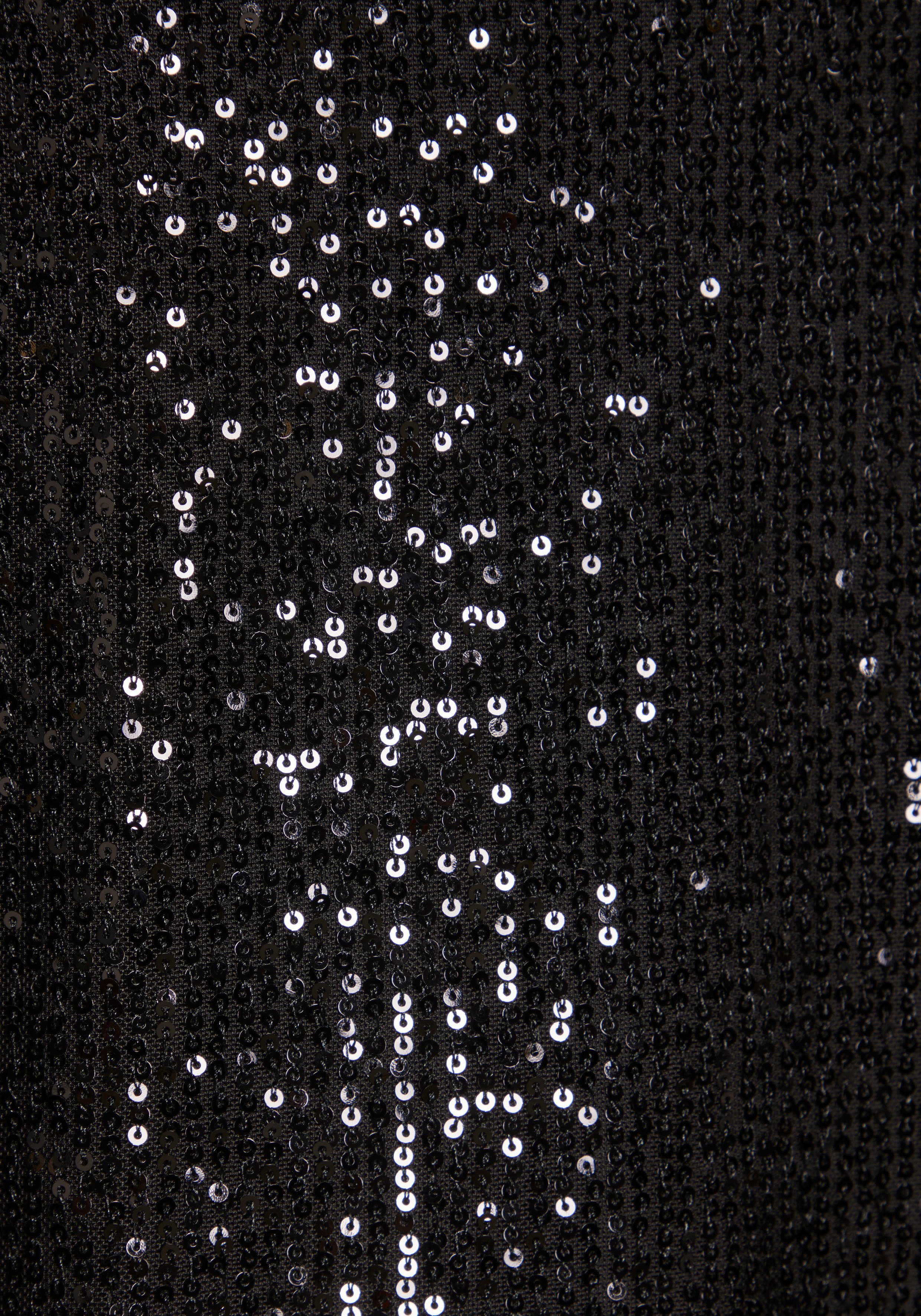 LASCANA Paillettenshirt mit breiten Trägern, Partytop, festlich