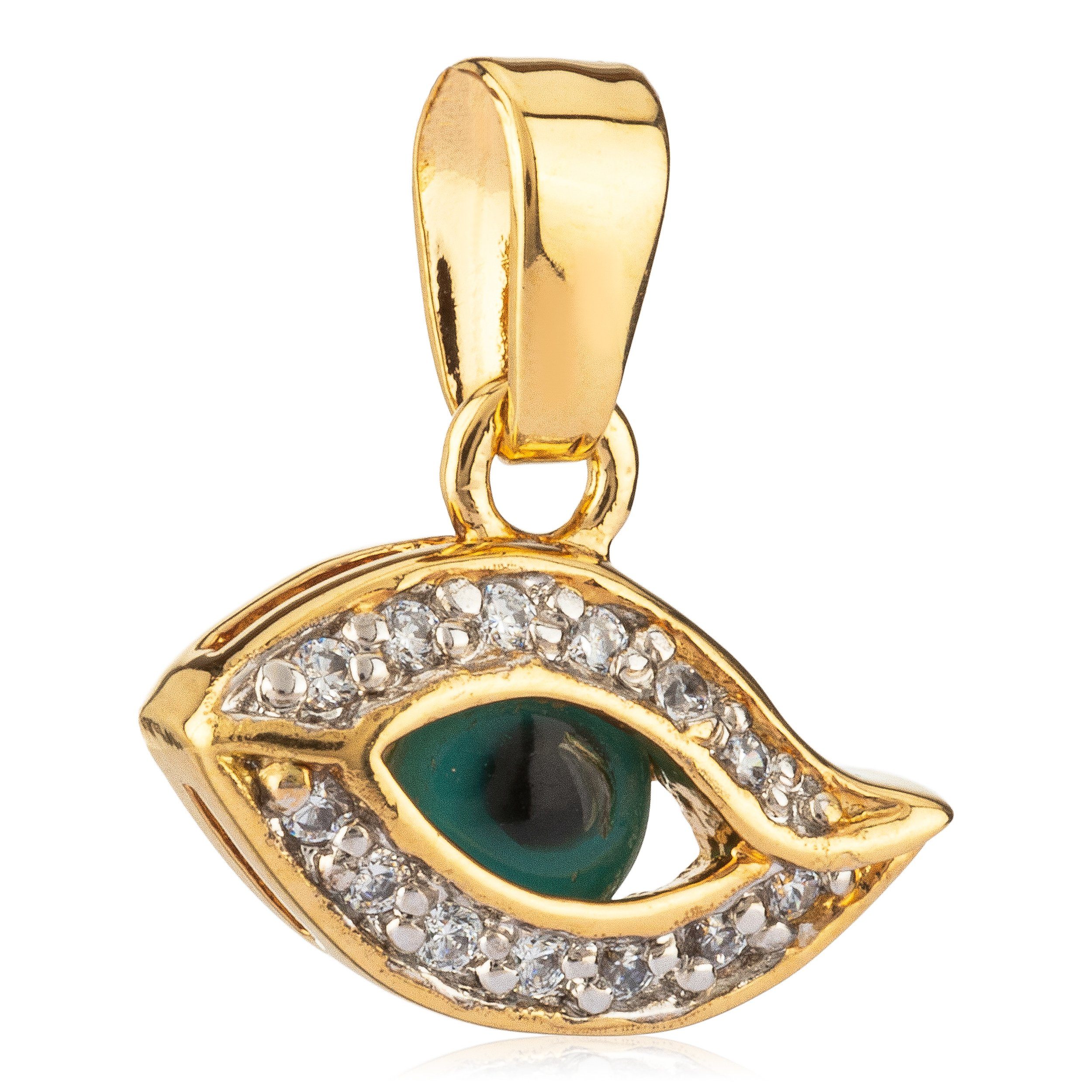 NKlaus Kettenanhänger Auge Der Fatima Zirkonia 750 Gelbgold vergoldet günstig online kaufen