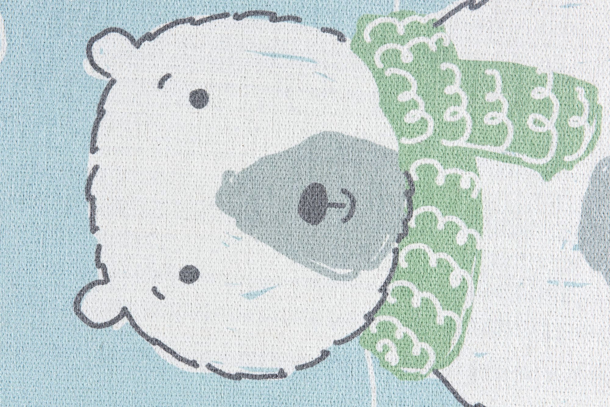 Scandicliving Kinderteppich Teppich, Eisbär hellblau, print, 100x160 cm, rechteckig