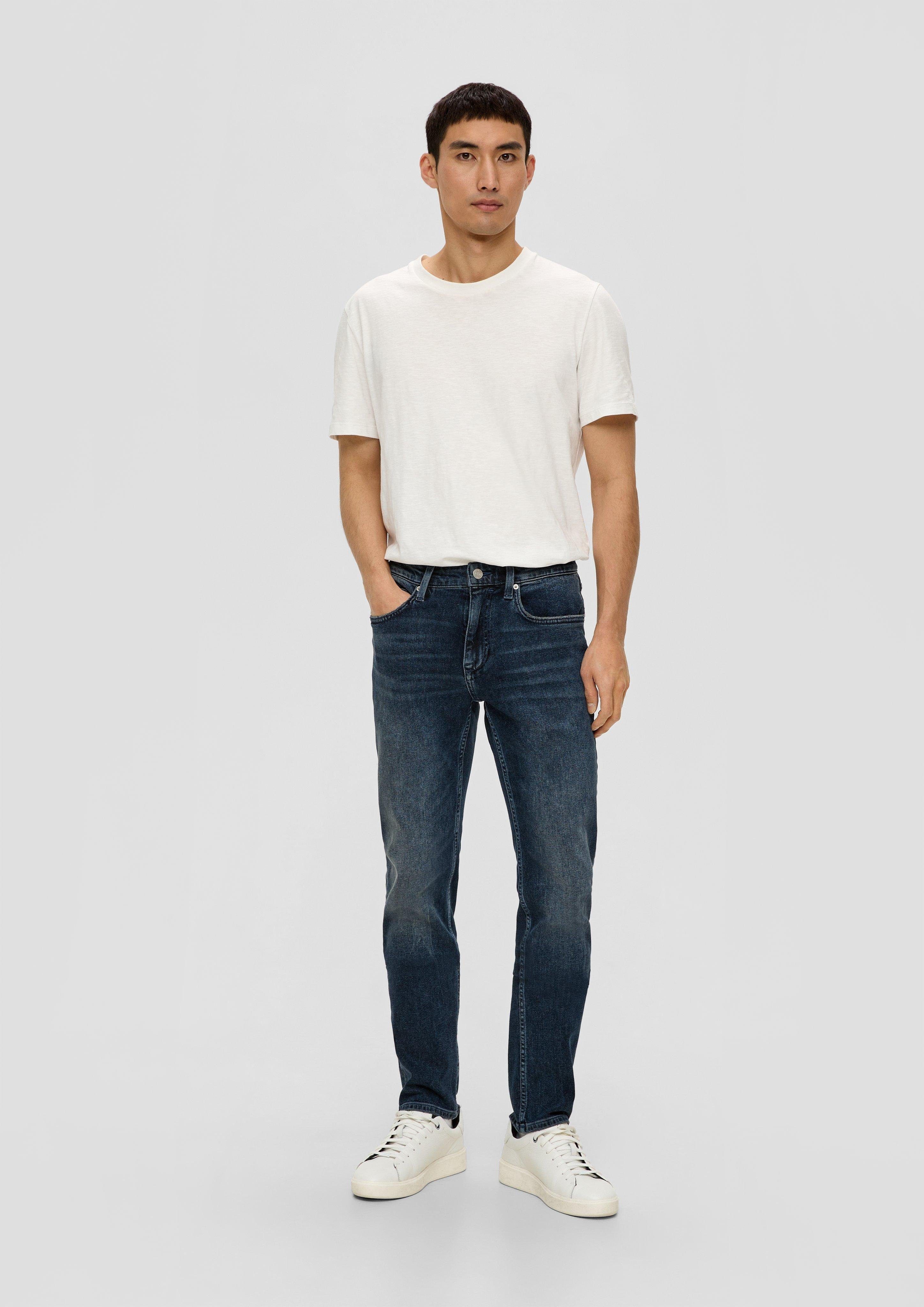 s.Oliver Stoffhose Jeans Nelio / Slim Fit / Mid Rise / Slim Leg Label-Patch, Waschung | Stoffhosen