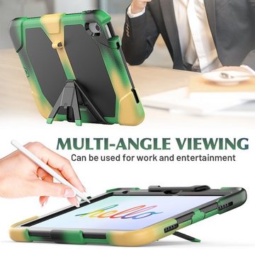 Wigento Tablet-Hülle Für Apple iPad 10.9 2022 10 Gen. aufstellbare Outdoor Hybrid Grün Tablet Tasche Etuis