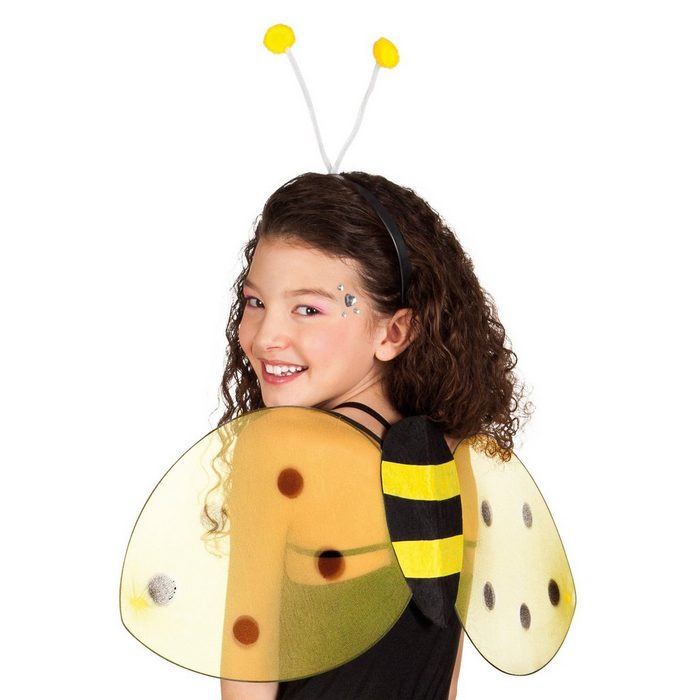 Boland Kostüm Biene Accessoire Set Bienen Flügel und Fühler für Erwachsene und Kinder