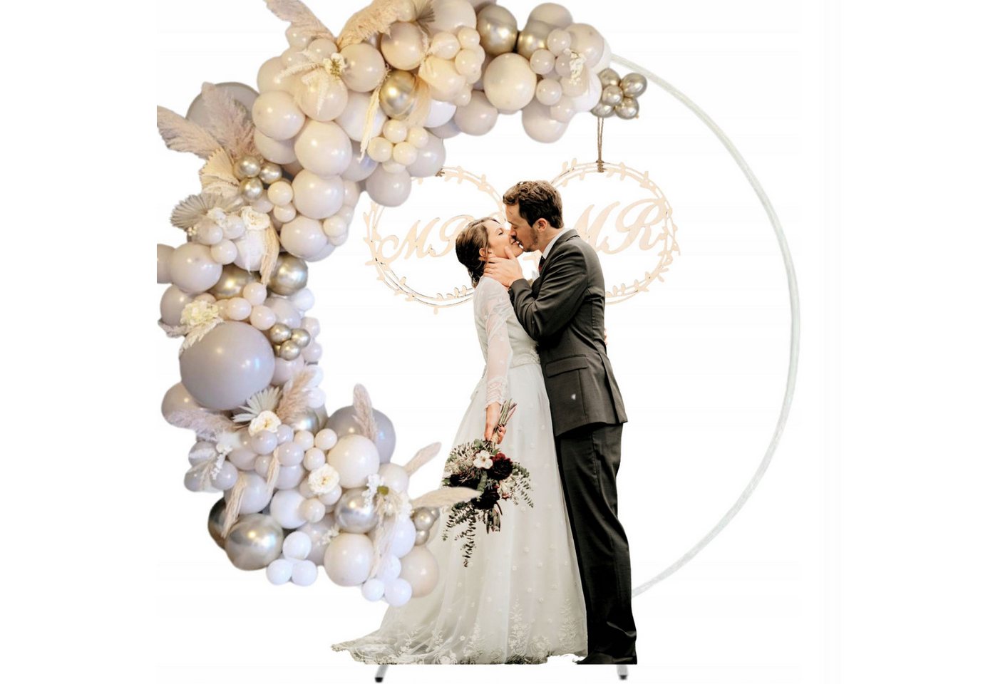 Thumbnail - Festivalartikel Ständerprofil Runder 2m Ballonständer für Hochzeit, Geburtstag, Baby Shower - Weiß
