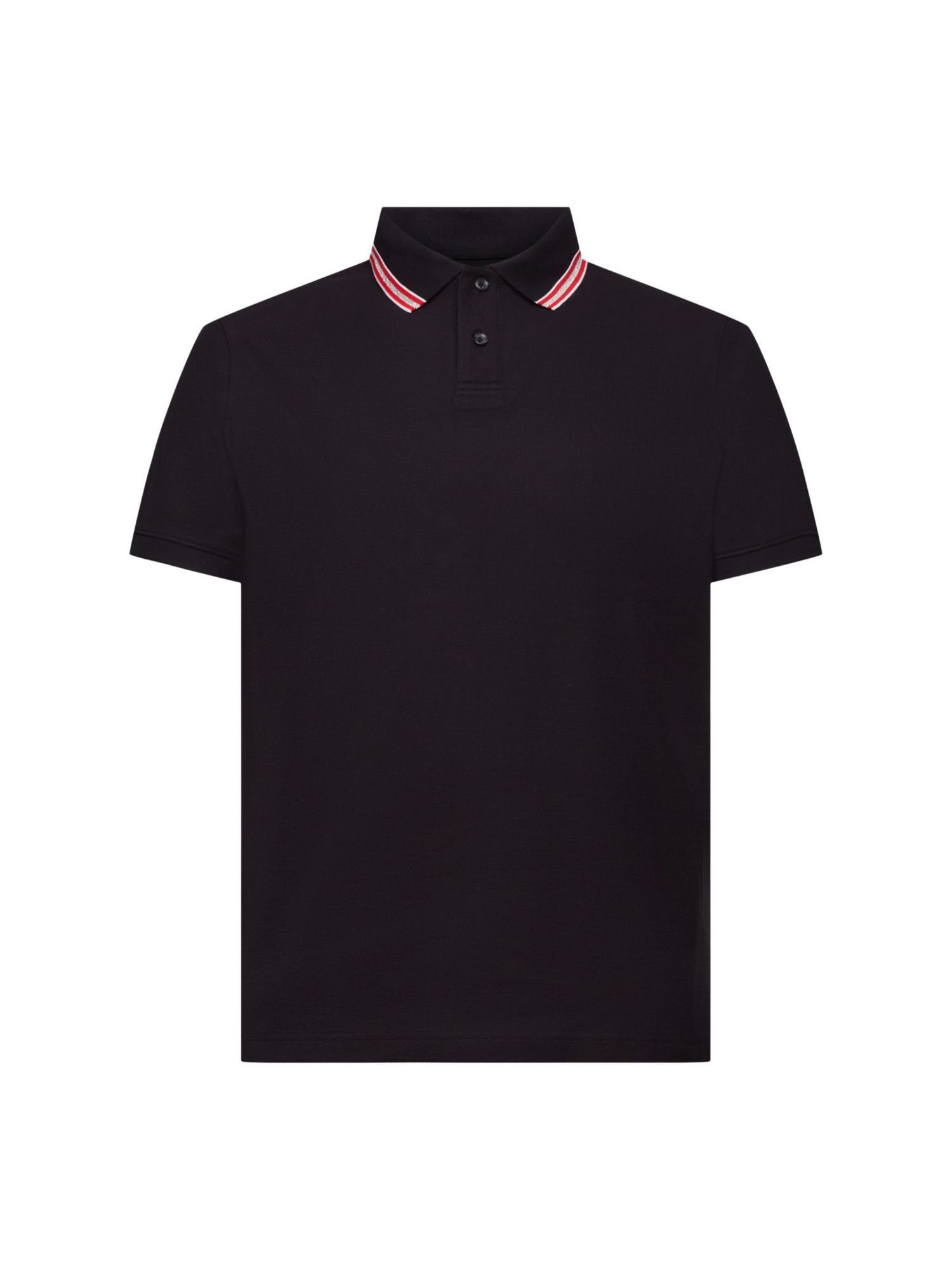 Esprit Poloshirt Piqué-Poloshirt mit Glitzer, 100 % Baumwolle BLACK