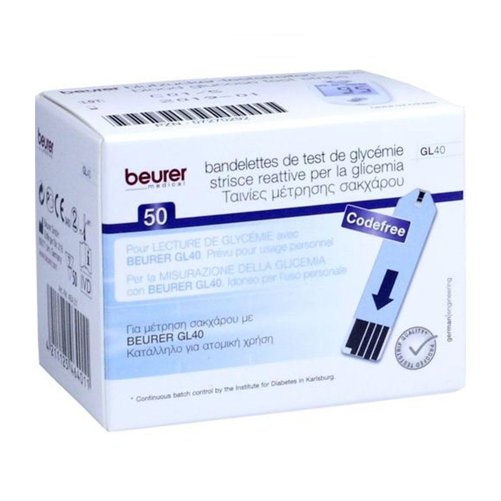 Blutzucker-Teststreifen BEURER GL40 Blutzuckerteststreifen, 50 St