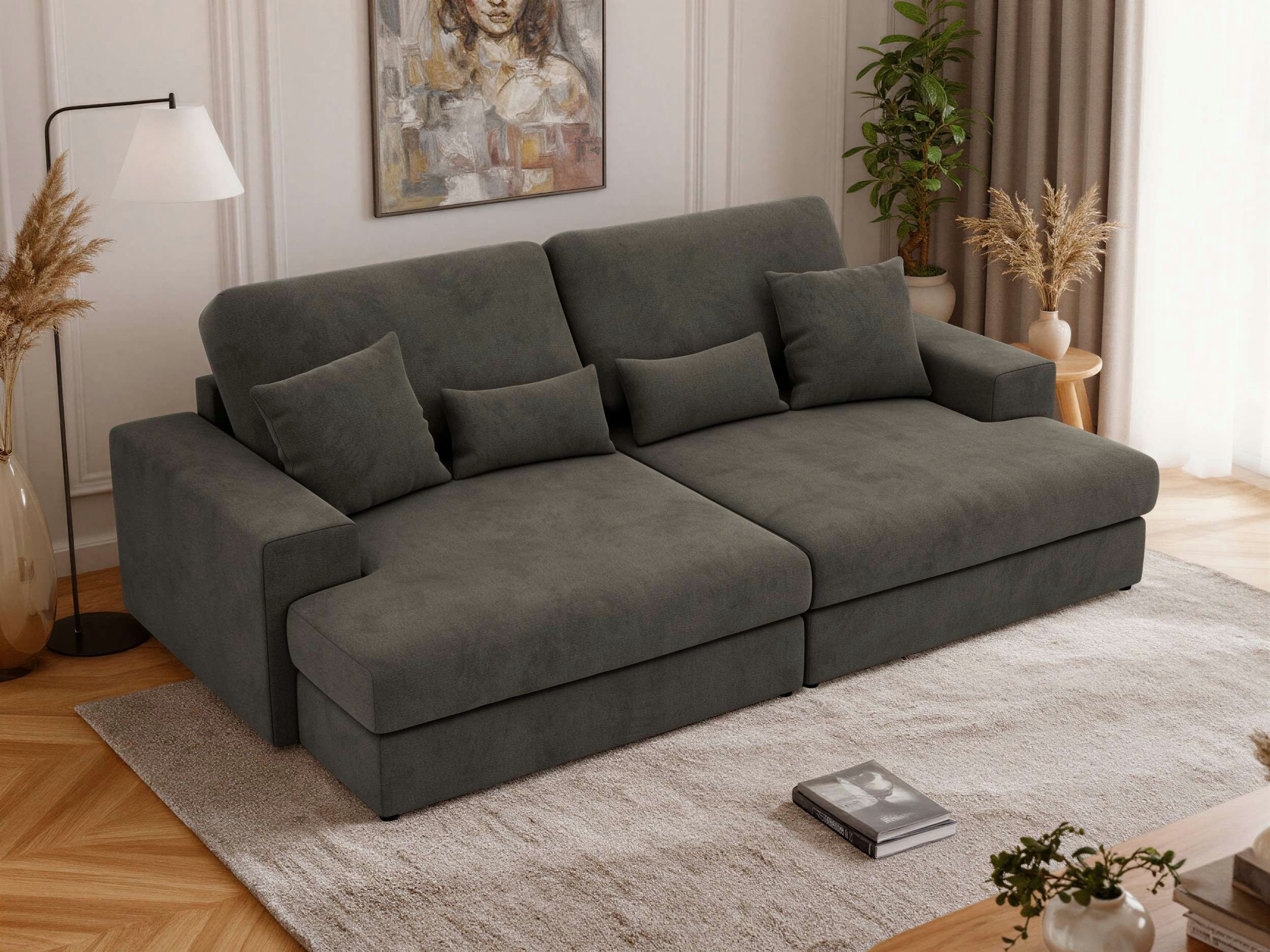 MKS MÖBEL Big-Sofa ANERO, 4-Sitzer sofa, mit großer Sitztiefe und elastischen Polstergurten