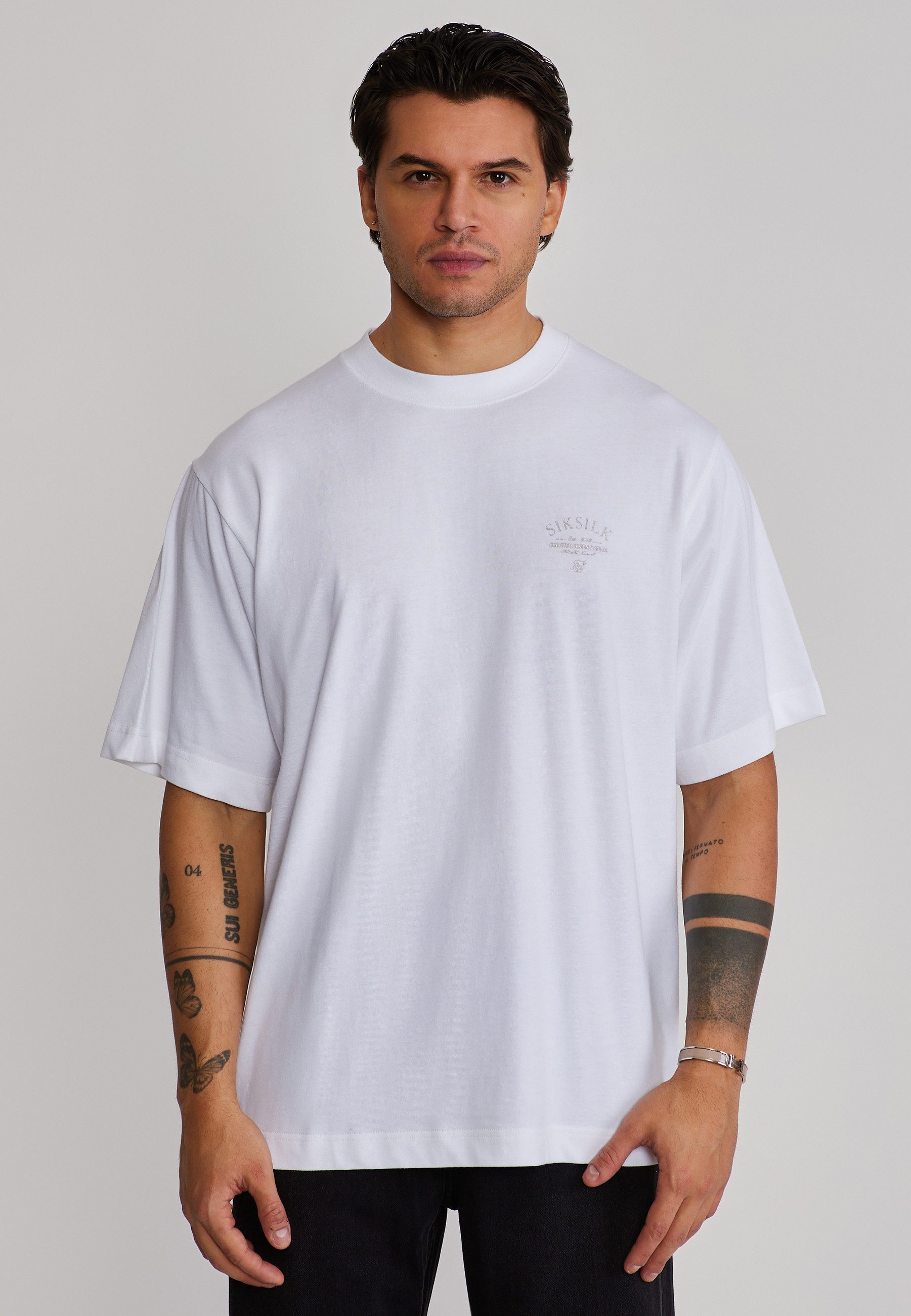 T-Shirt SikSilk Herren Weiß Graphic T-Shirt