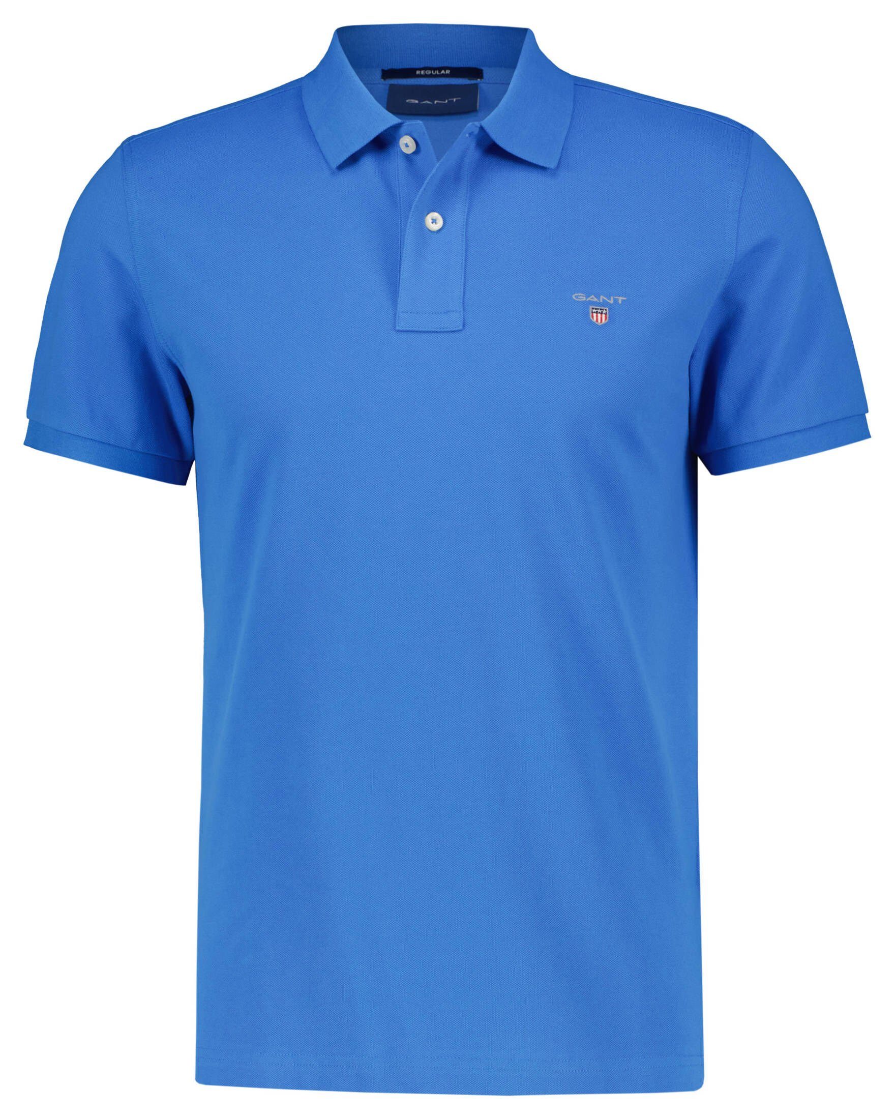 Gant Poloshirt Herren Poloshirt PIQUE Regular Fit (1-tlg) blau (296)