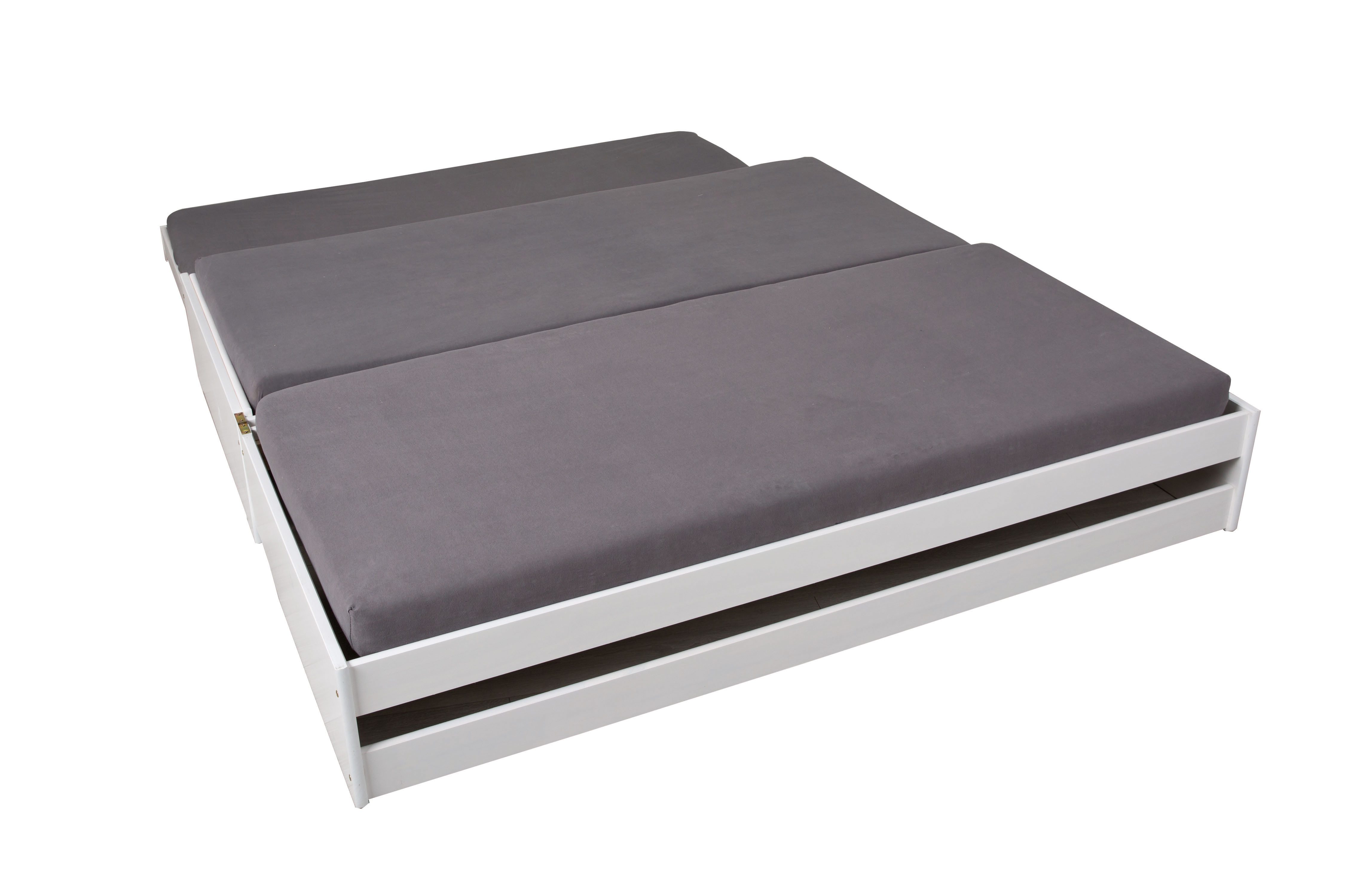 Inter Link Funktionsbett Lotar, 3 Liegeflächen 90x200, aus Massivholz, inkl Lattenrost, mit Schublade