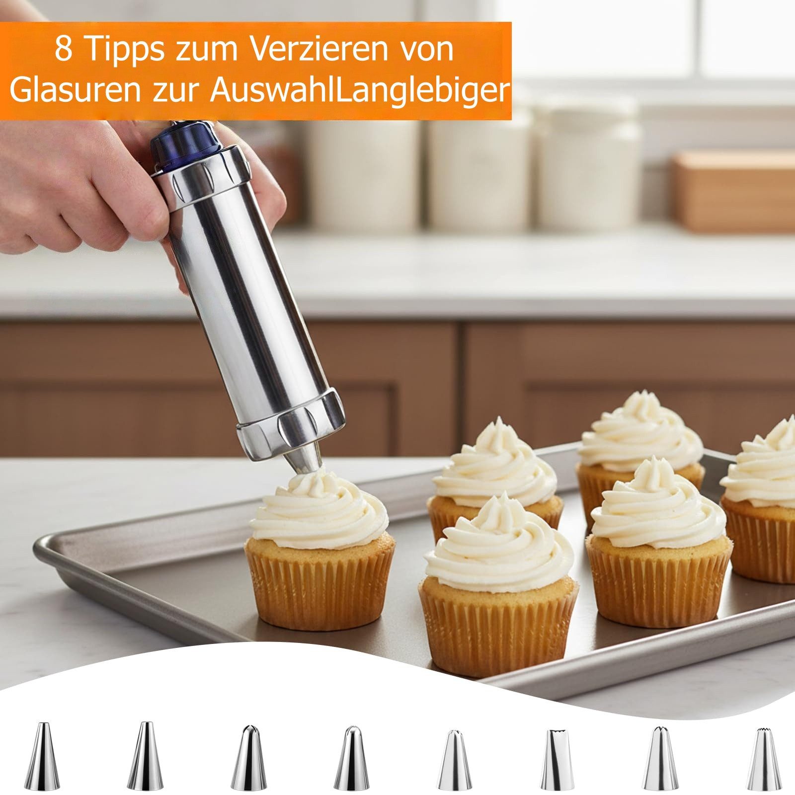 FOUORTUNATE-BEE Gebäckpresse Gebäckpresse Set mit 20 Scheiben & 8 Tüllen – Kekspresse, Keksmaschine für Plätzchen, Spritzgebäck & Dekoration