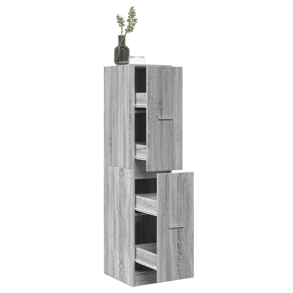vidaXL Apothekerschrank 30 x 41 x 1445 cm Apothekerschrank Grau Sonoma 30x41x144,5 cm Spanplat