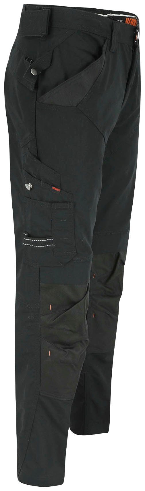 Taschen leicht Wasserabweisend schwarz - - Regelbarer Arbeitshose - 8 Herock Bund Hose & bequem Apollo