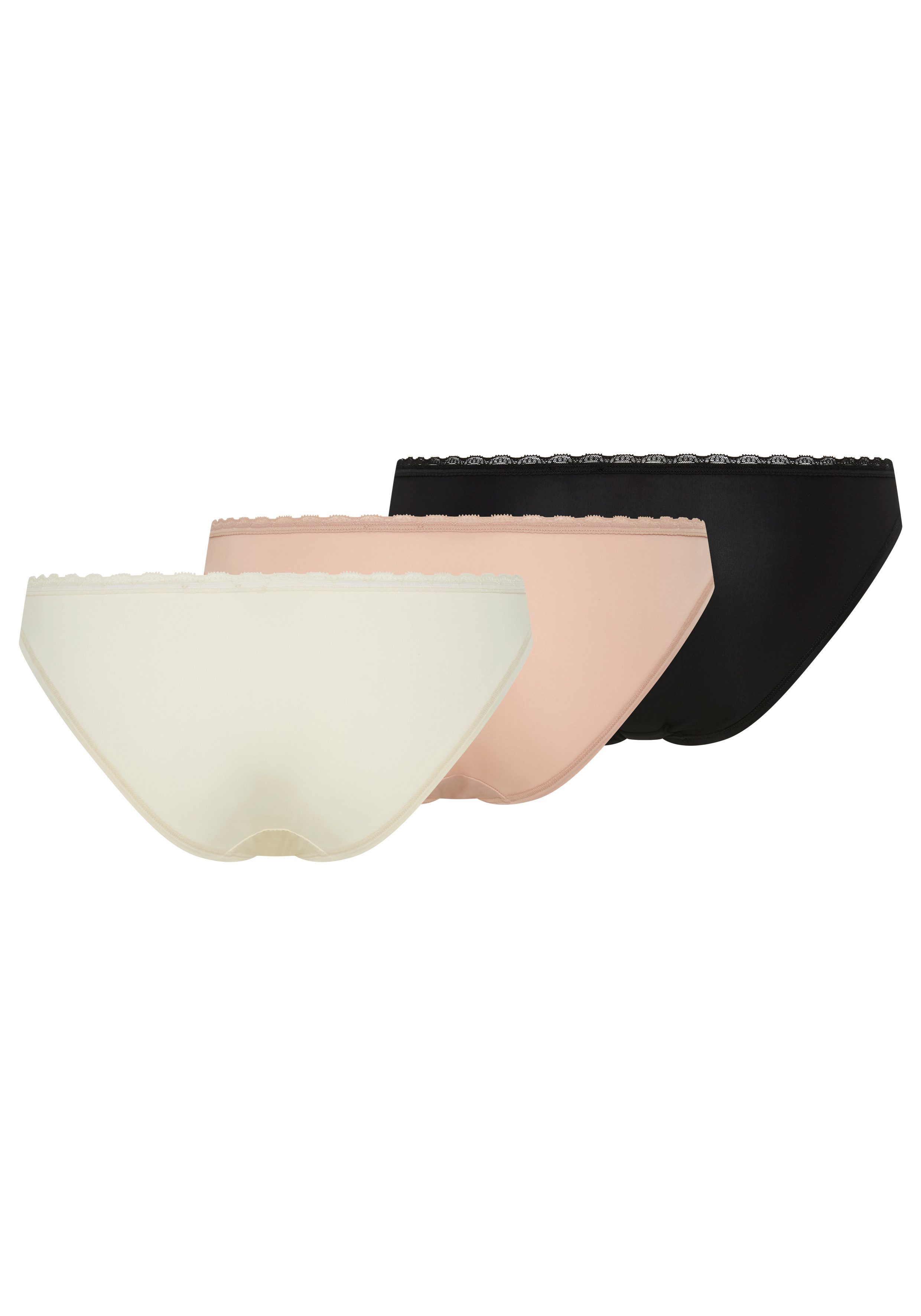 HUGO Slip TRIPLET MICRO (3-St) mit Spitzenbesatz
