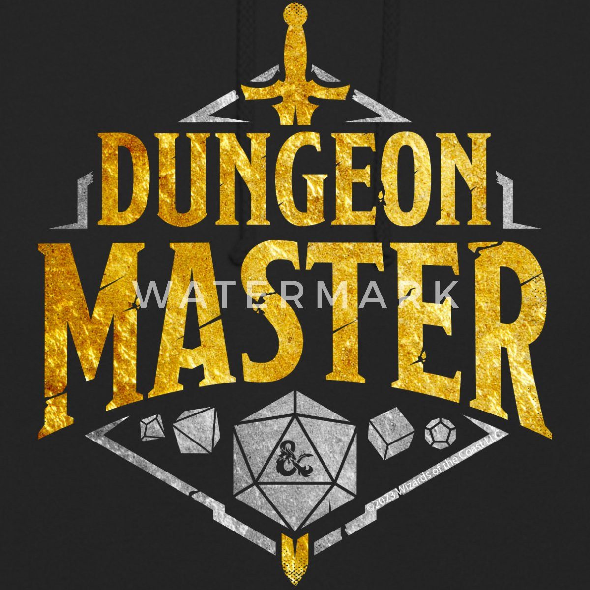 Spreadshirt Hoodie Dungeons And Dragons Dungeon Master Silber Gold Unisex Hoodie (1-tlg)