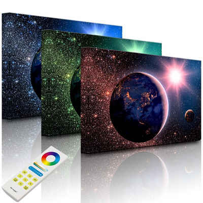 lightbox-multicolor LED-Bild »Erde im Weltall«