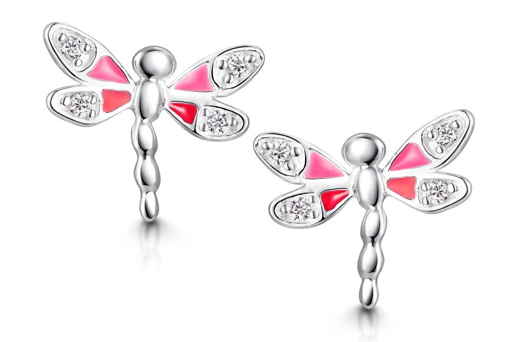 Silberkettenstore Creolen-Set Ohrstecker Libelle - 925 Silber