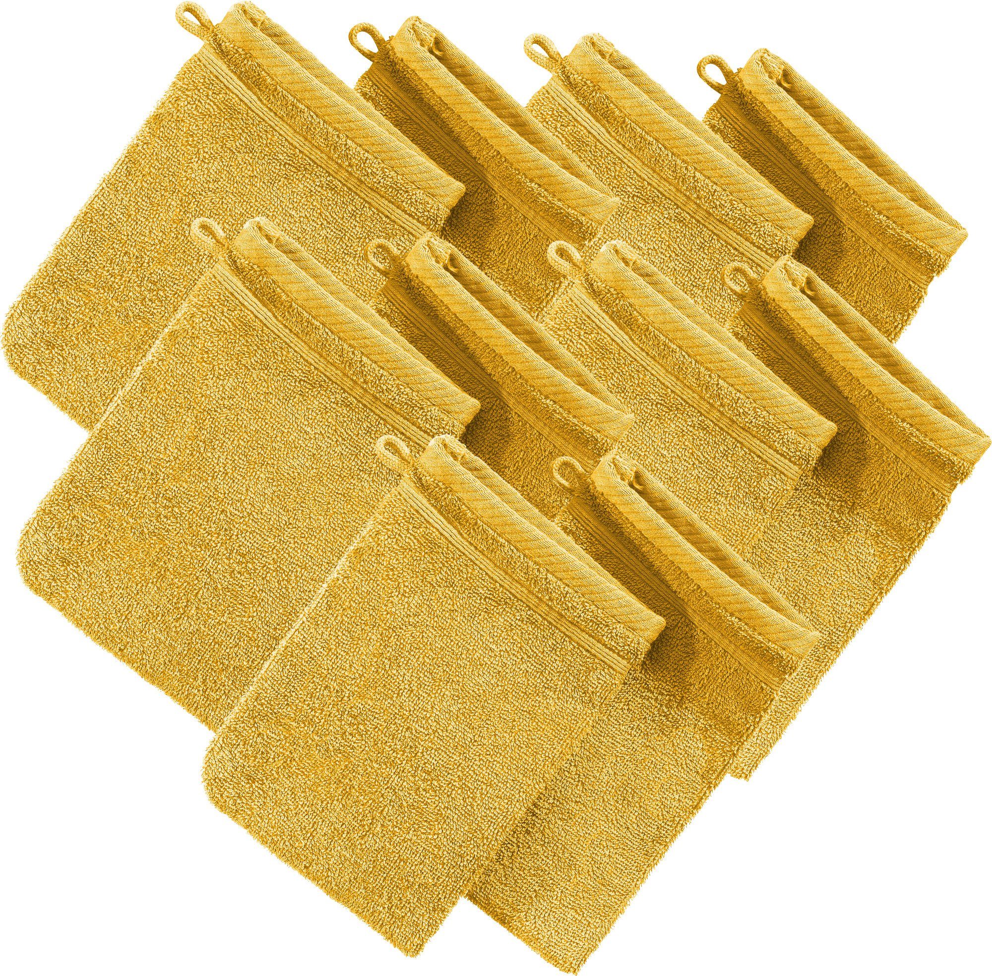 Erwin Müller Waschhandschuh Waschhandschuh "Heidelberg" 10er-Pack, Frottier, Walk-Frottier Uni