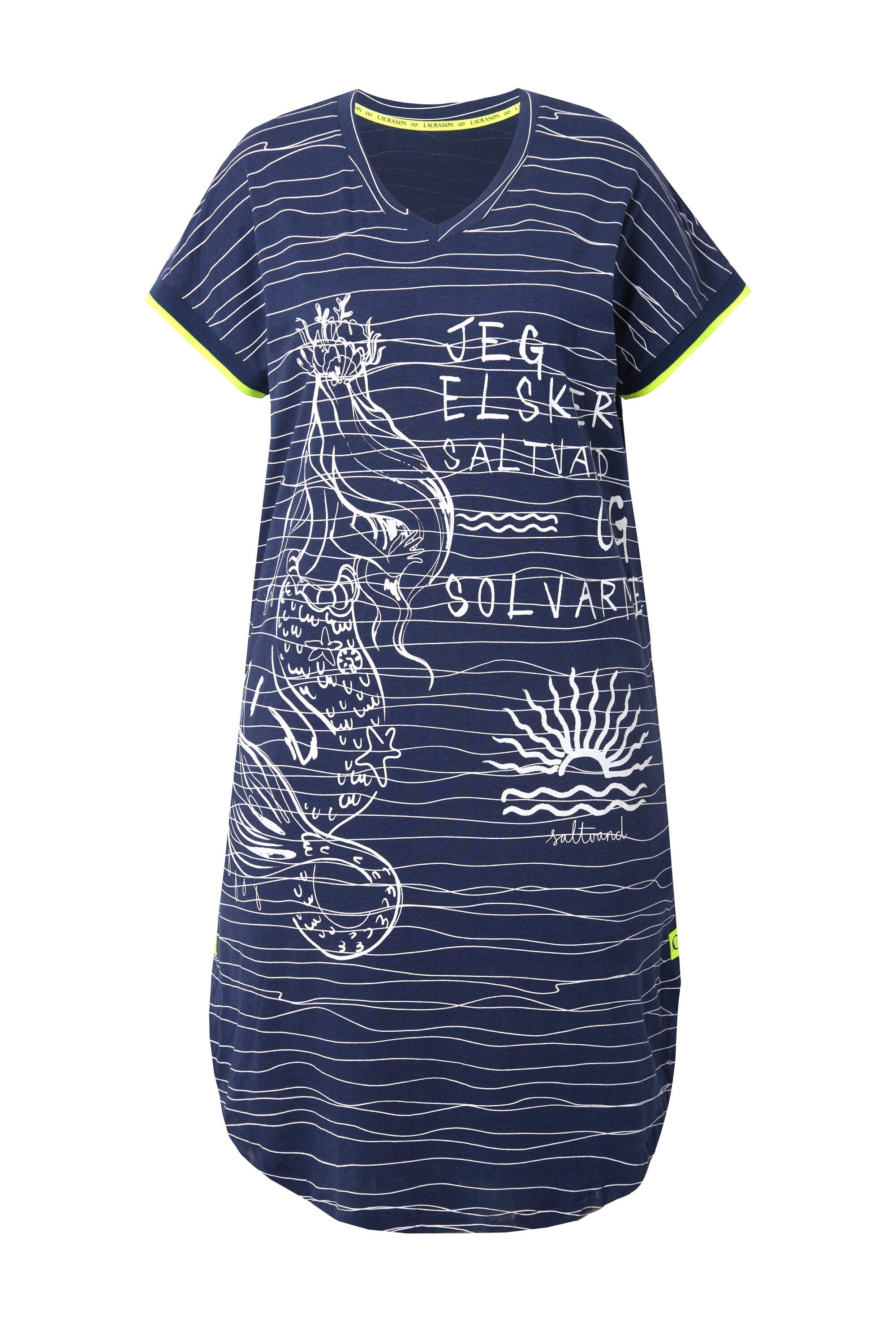 Laurasøn Jerseykleid Shirtkleid V-Ausschnitt MIG günstig online kaufen