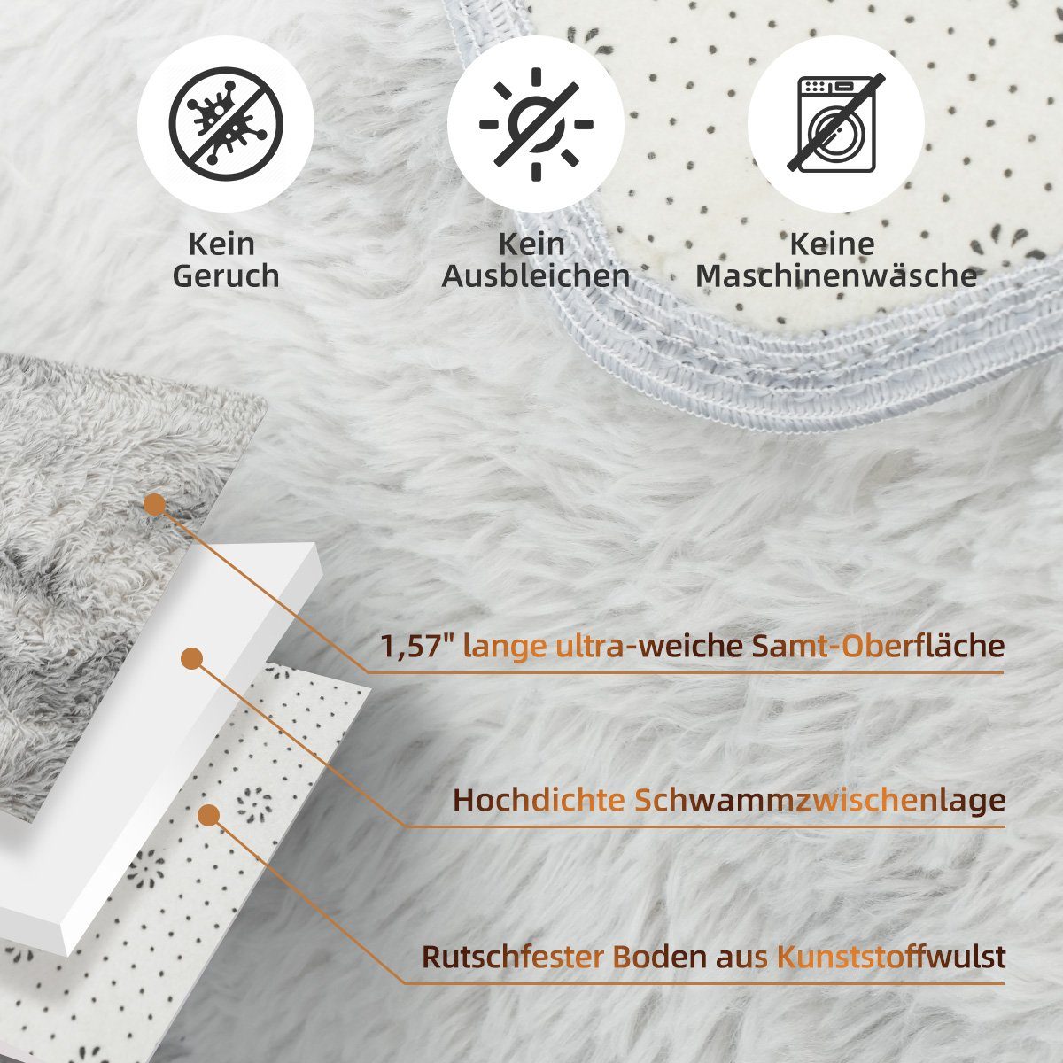 MULISOFT Teppich Wohnzimmer Shaggy Weich Langflor günstig online kaufen