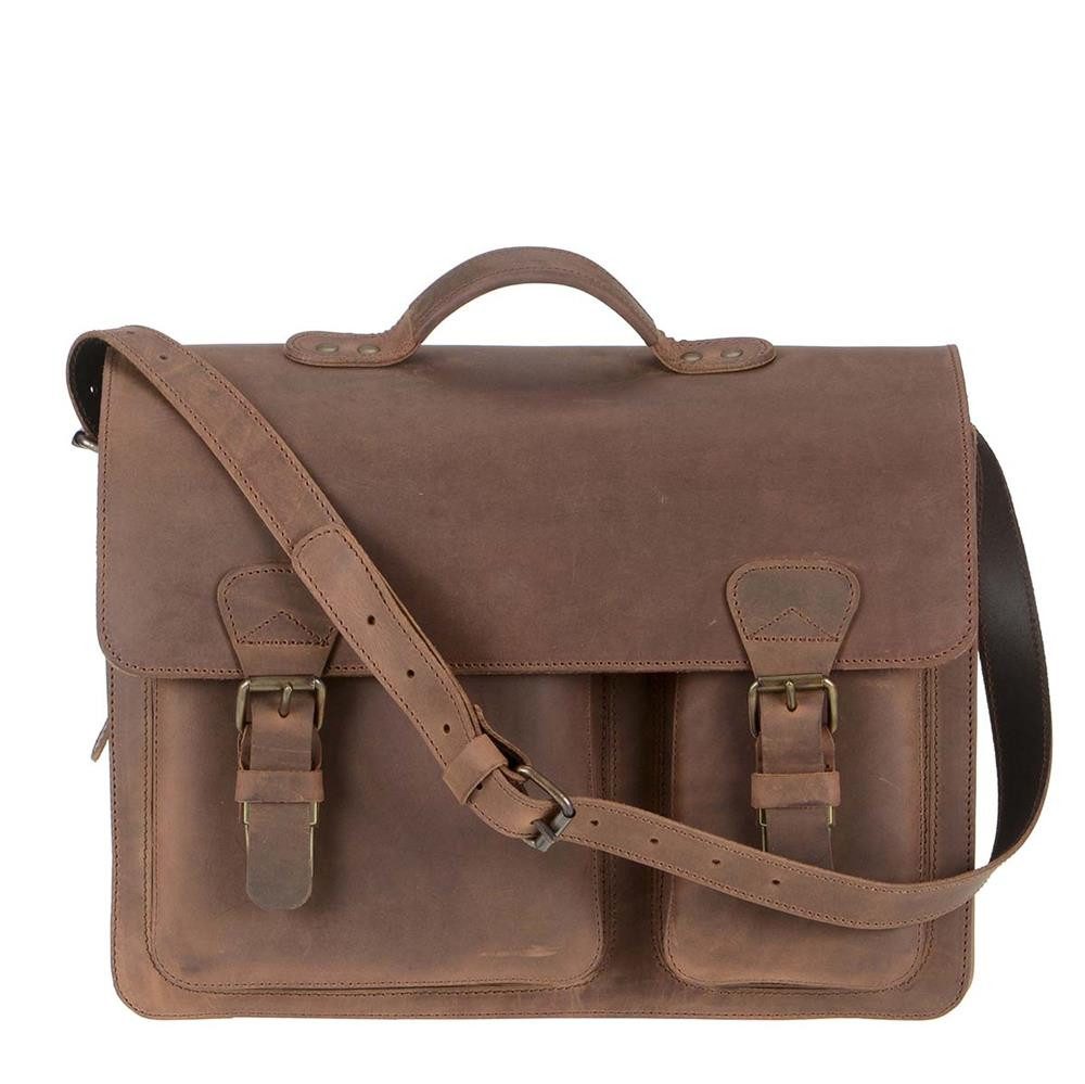 Aktentasche Lehrertasche Damen Herren Leder 40x31cm mit 2 Fächer Business Schule