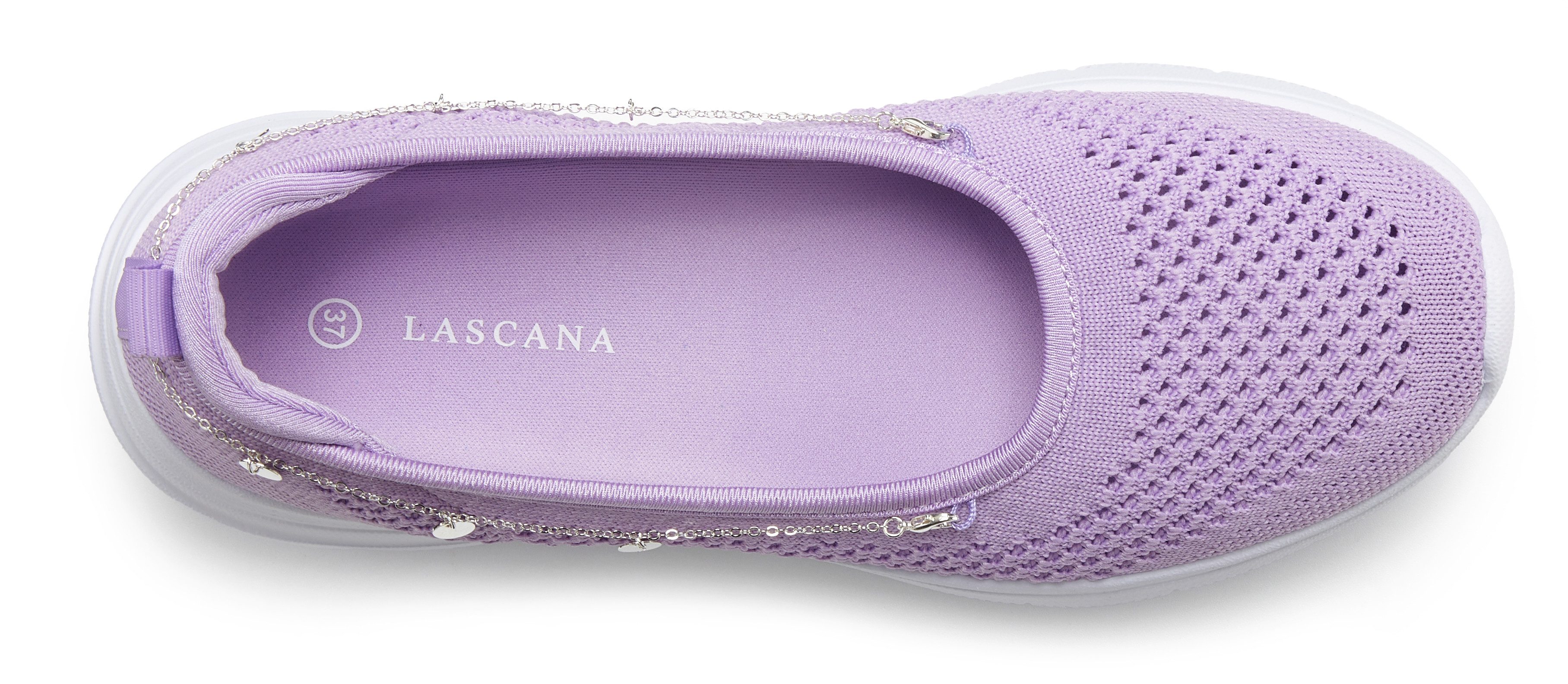 LASCANA Slip-On-Sneaker, Freizeitschuh, Slipper, Sneaker Ballerina, Halbschuhe zum Reinschlüpfen VEGAN