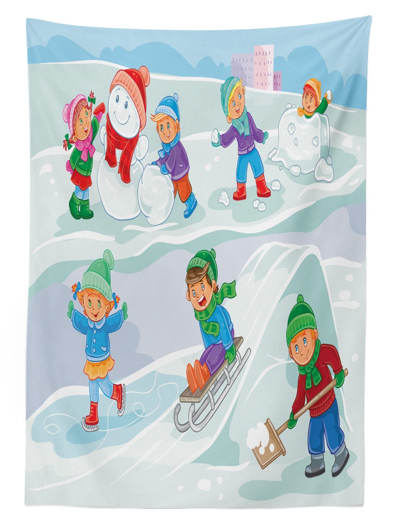 Schneemann Schnee Tischdecke Waschbar Bereich Farbfest Für Klare Kleinkinder spielen den im Abakuhaus Farben, geeignet Außen