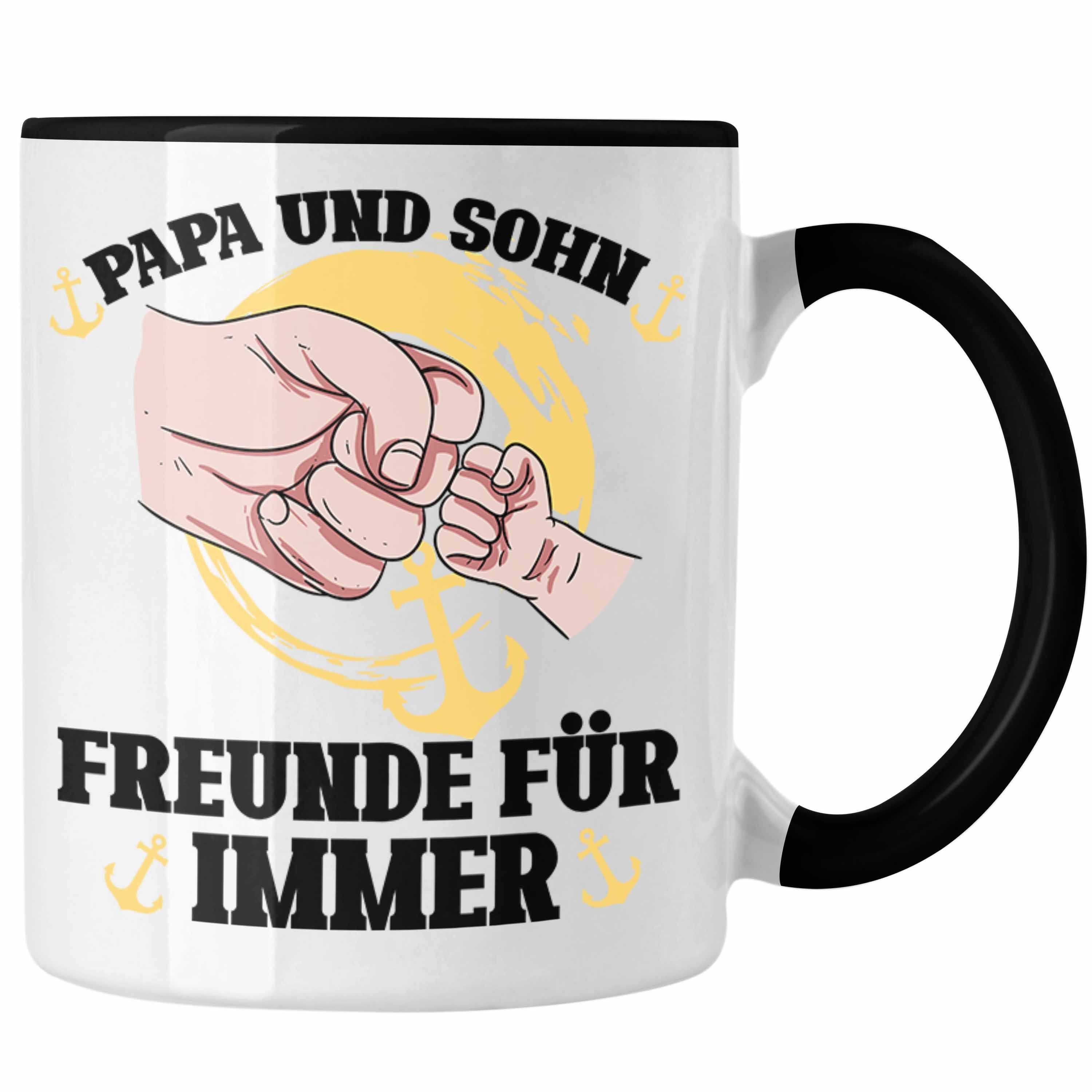 Trendation Tasse Papa Und Sohn Freunde Für Immer Vatertag Tasse Geschenkidee von Sohn Schwarz