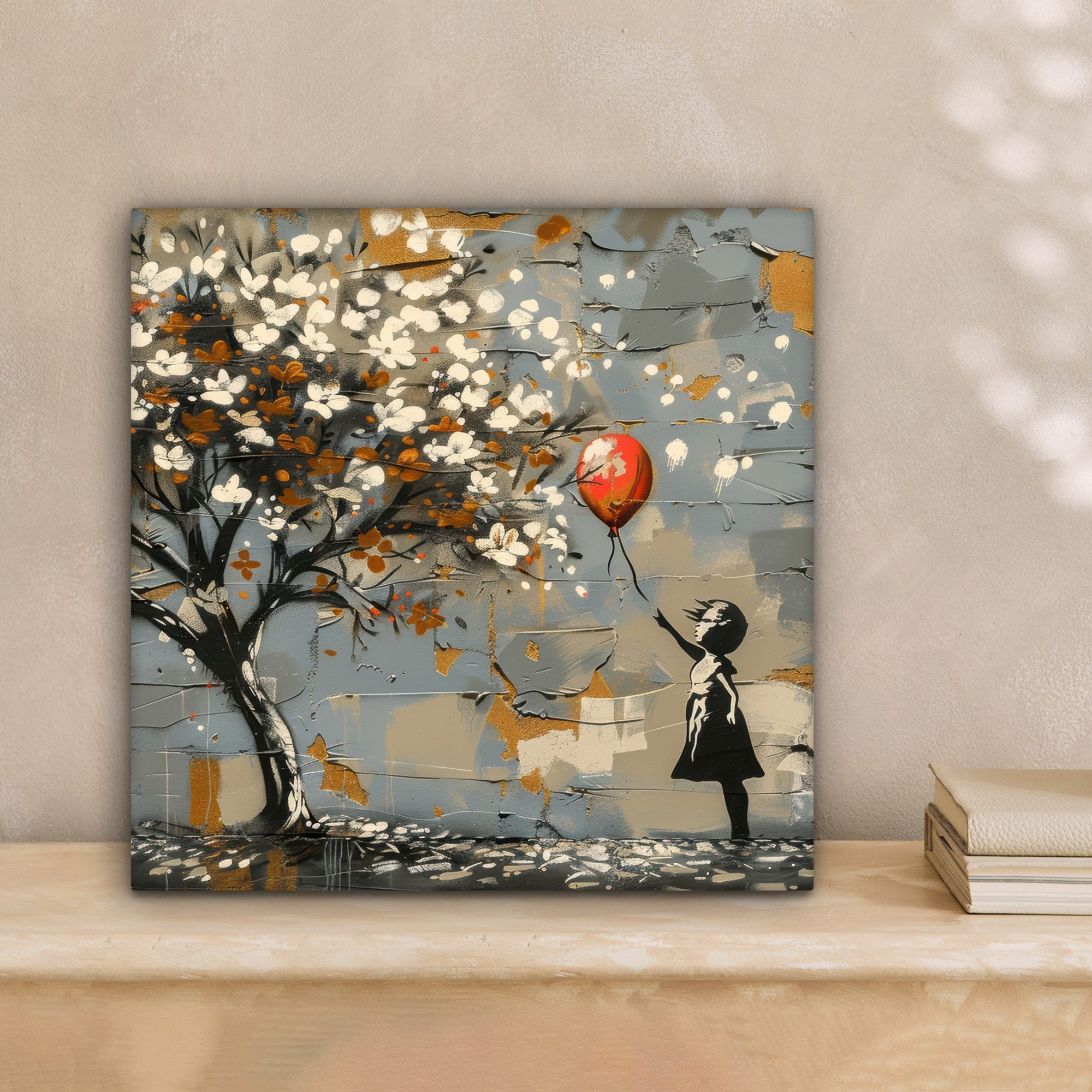 OneMillionCanvasses® Leinwandbild Baum - Graffiti - Banksy-Stil - Balloon G günstig online kaufen