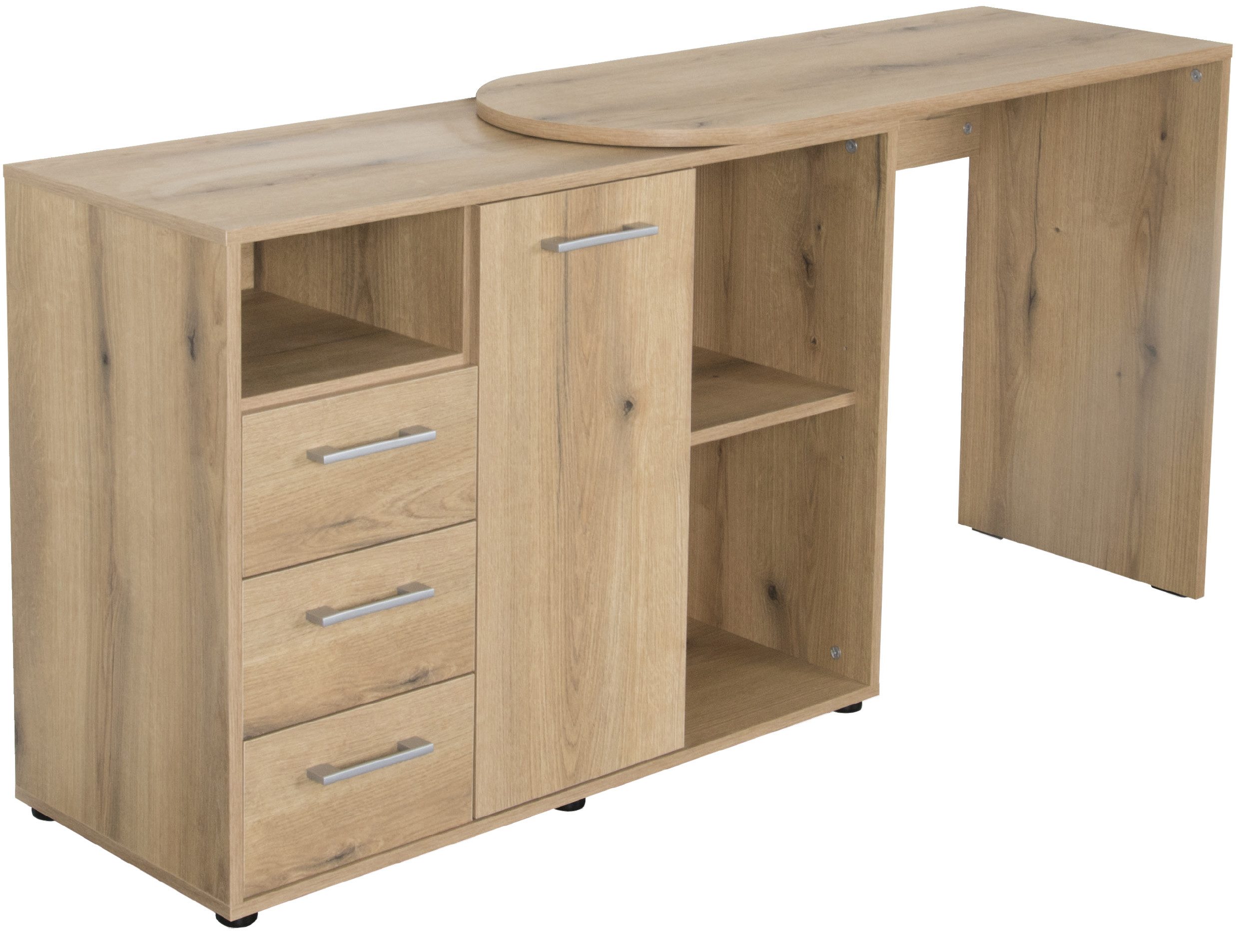 VOGL Möbelfabrik Schreibtisch 1246 mit schwenkbarer Tischplatte, platzsparend, Breite 98-149 cm, Made in Germany
