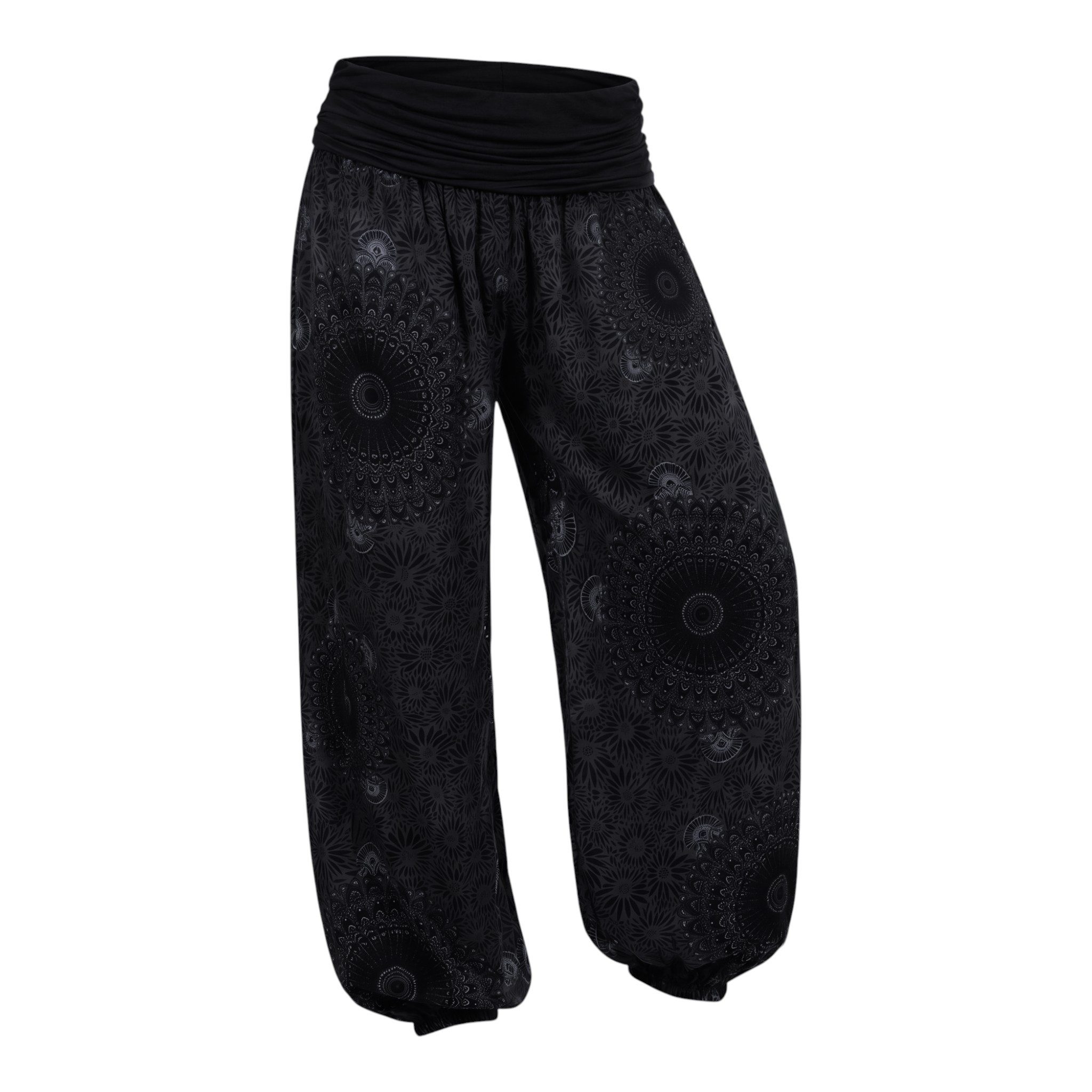 OriginalYou Haremshose Sommerhose Damen Wide Leg Flatterhose Hippie Boho mit elastischem Bund, sommerliches Design, Middle Waist