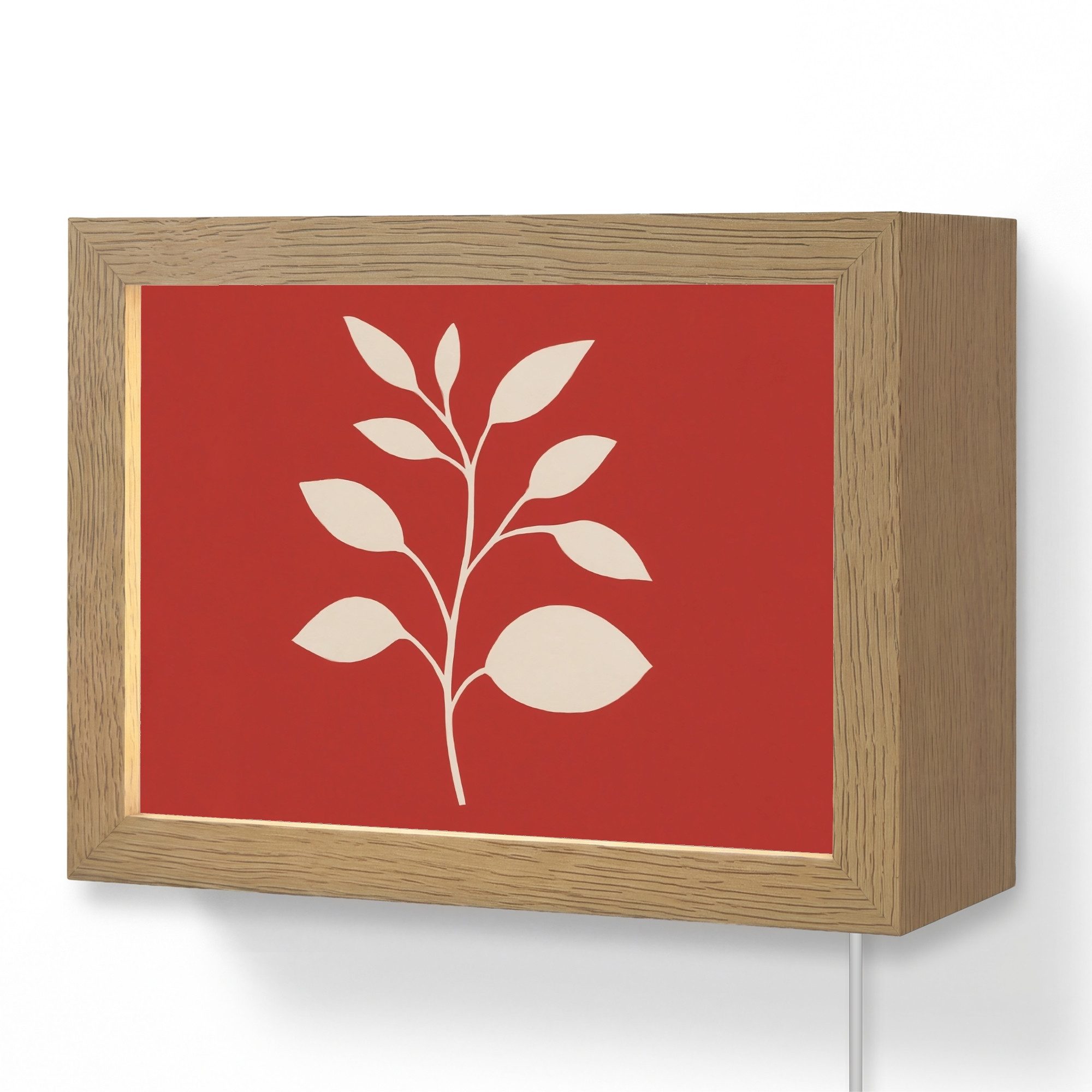 OnlyWow Wandleuchte Lightbox Scherenschnitt - Blätter - Zweig, Dimmbar, Farbwechsel, LED, Warmweiß, Kaltweiß, Neutralweiß Einstellbar, Wandlampe Innen, Dimmbar, mit Kabel, LED, Modern, Flur