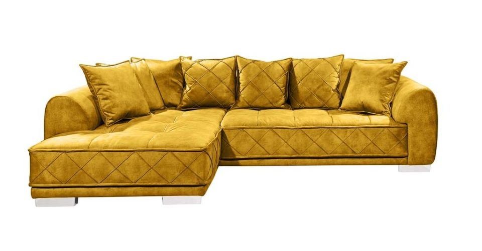 ED EXCITING DESIGN Ecksofa Sentina, Mit Rückenkissen, Frei im Raum stellbar,  Links oder rechts montierbar, Frei im Raum stellbar - Rücken bezogen