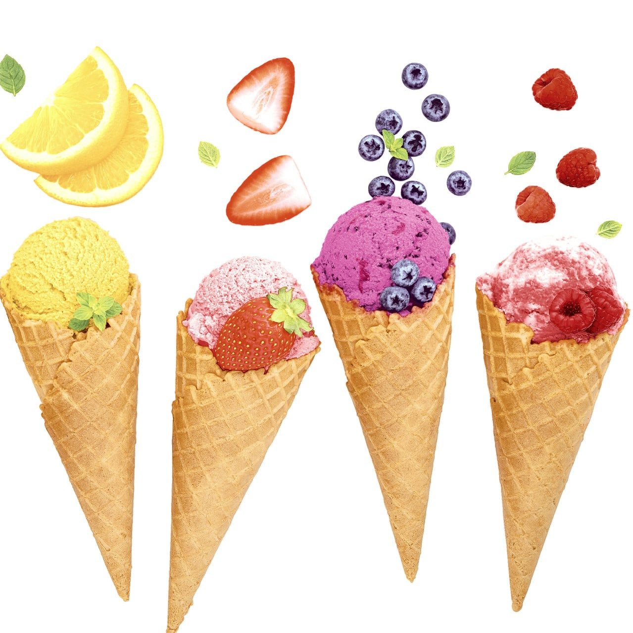 Duni Stoffserviette Duni Servietten icecream 33 x 33 cm - 20er Pack