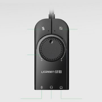 UGREEN externe Soundkarte USB Adapter - 3,5 mm Miniklinke USB-Adapter
