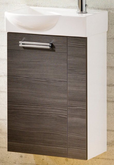 Fackelmann Waschbeckenunterschrank Gäste-WC rechts 44 cm Como Weiß-Pinie