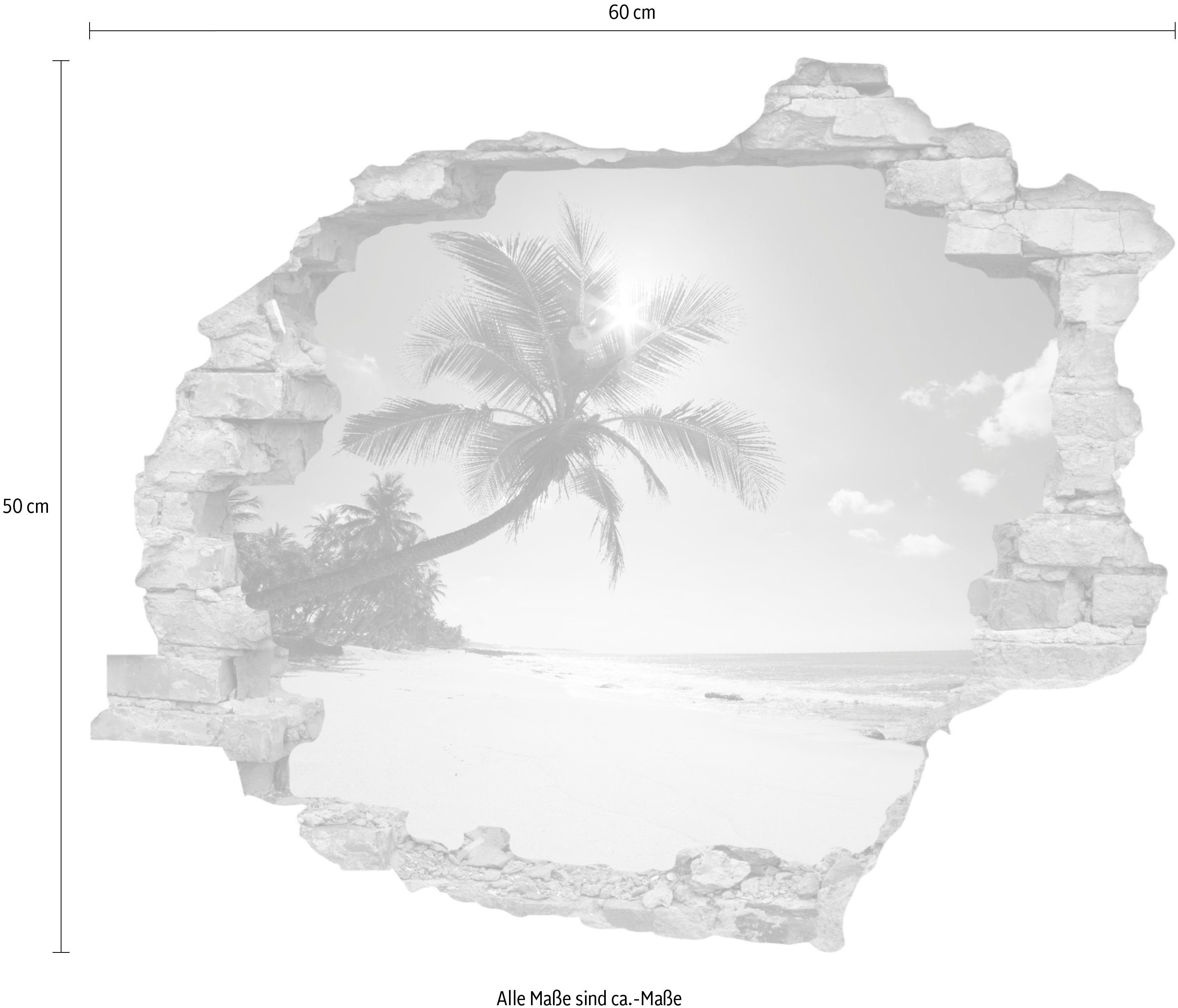 queence Wandtattoo Paradies (1 St), Wandsticker, Wandbild, selbstklebend, 3D, Wanddurchbruch