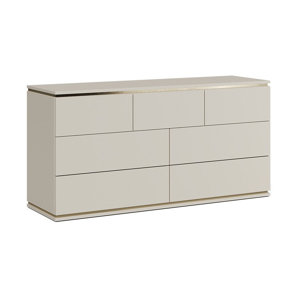 Vicco Kommode Linette, Cashmere/Gold, 139.8 x 70 cm mit 7 Schubladen (1 St)