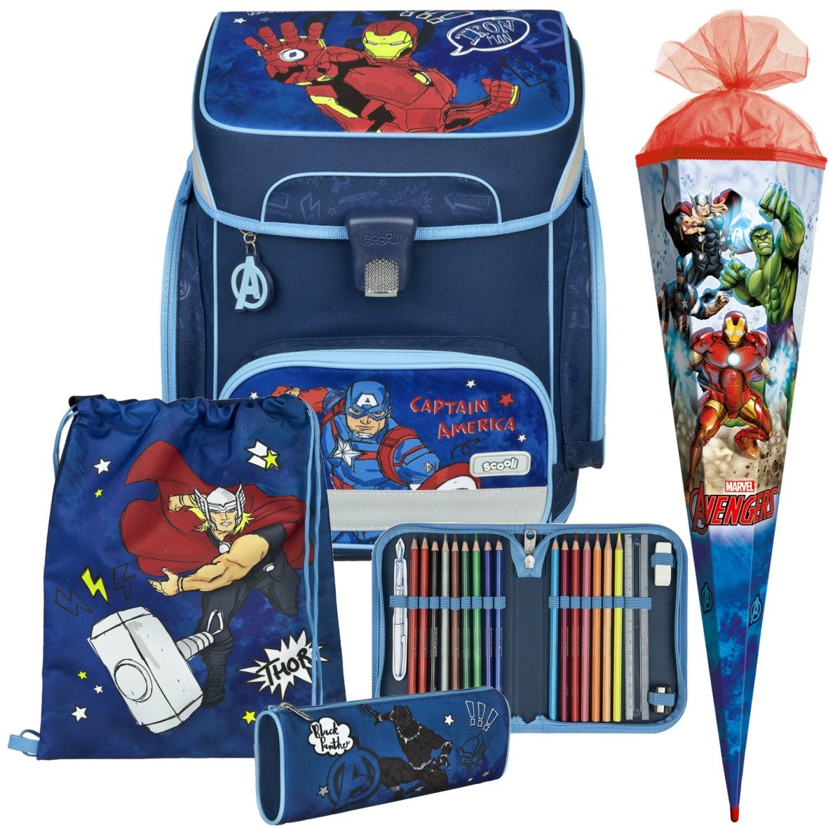 Scooli Ранцы 1.Klasse Jungen EasyFit in unterschiedlichen Sets (6-tlg)