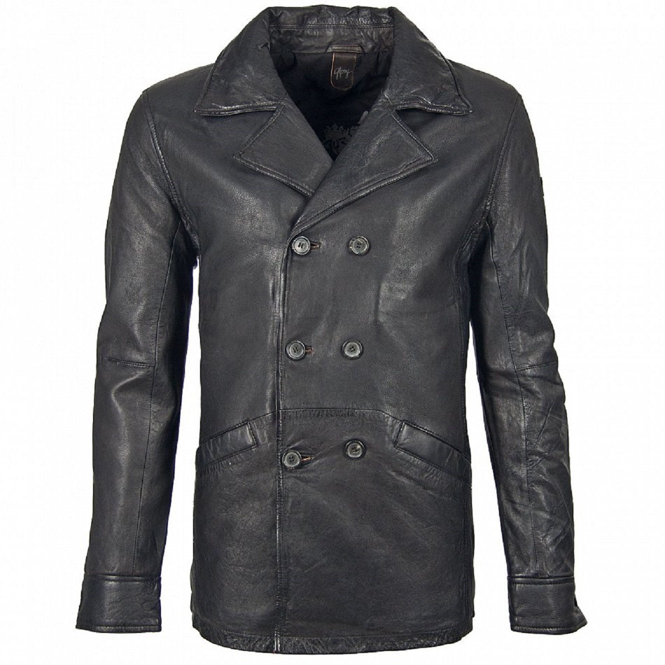 Gipsy by Mauritius Lederjacke Butch längere Herrenjacke im Vintage-Look aus Lammnappa Leder