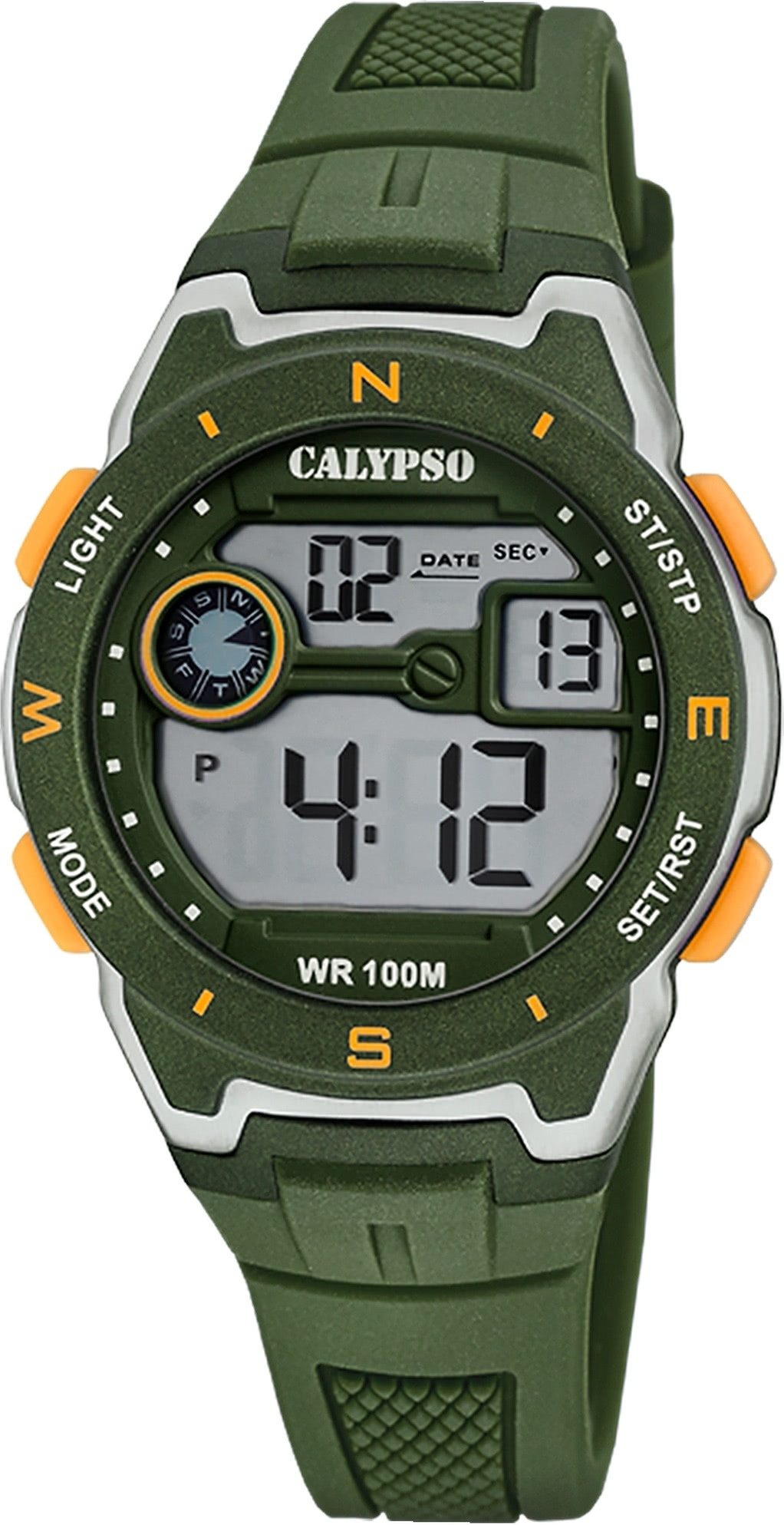 CALYPSO WATCHES Digitaluhr Calypso Herrenuhr Kautschuk grün Calypso, (Digitaluhr), Herrenuhr rund, Kautschukarmband grün, Sport