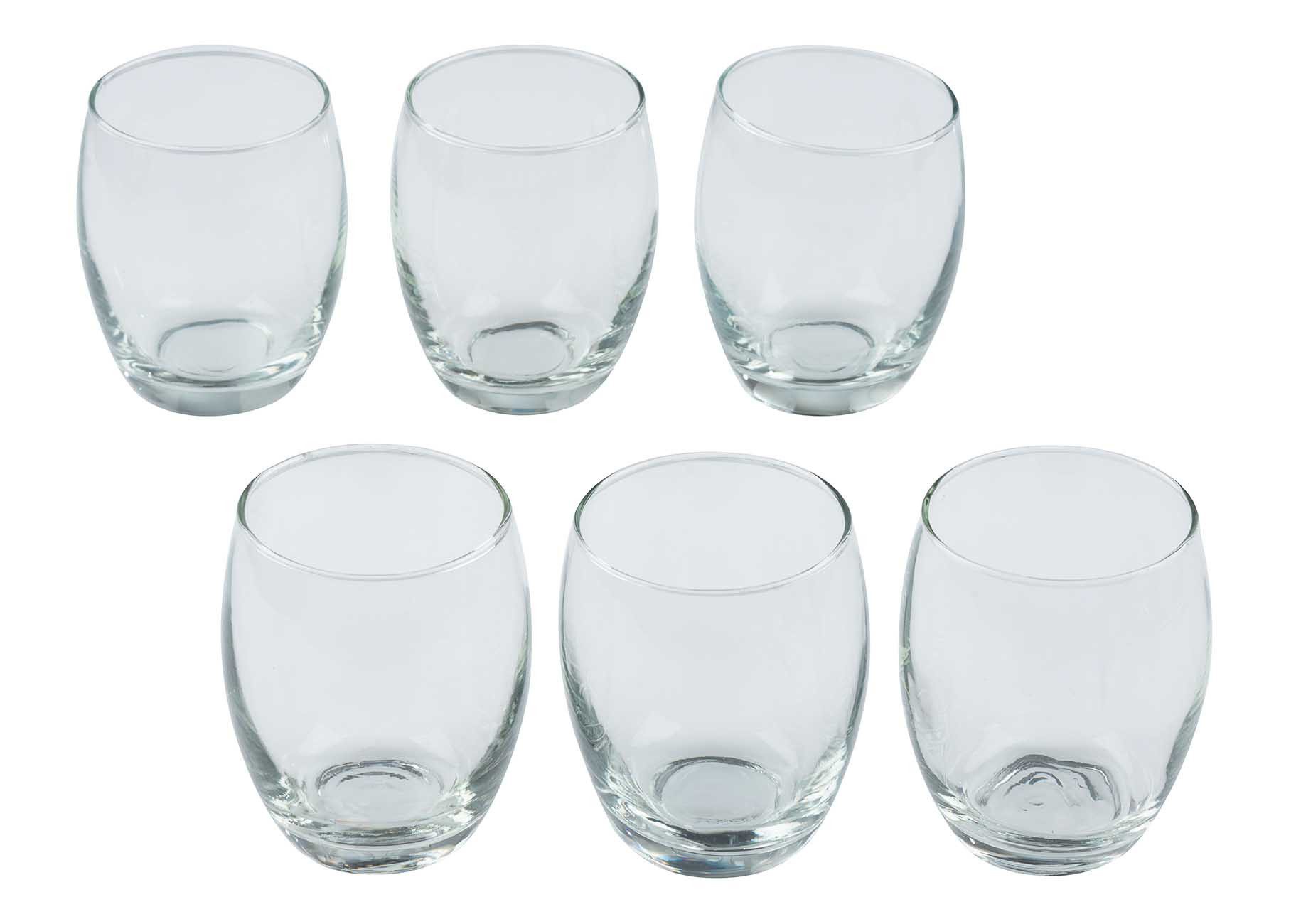Bubble-Store Скло-Set 6 Stück Trinkgläser mit verstärktem Boden und Rand, Glas, Склянки для води
