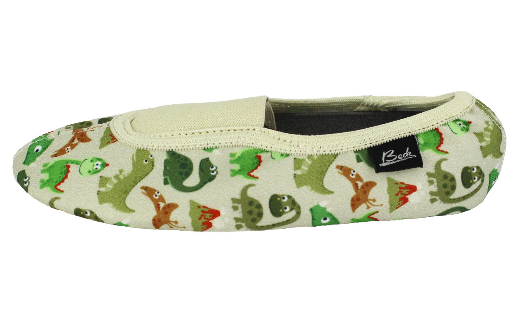 Beck Schläppchen Funny Dinos mit Ristgummi Gymnastikschuh mit Ristgummi