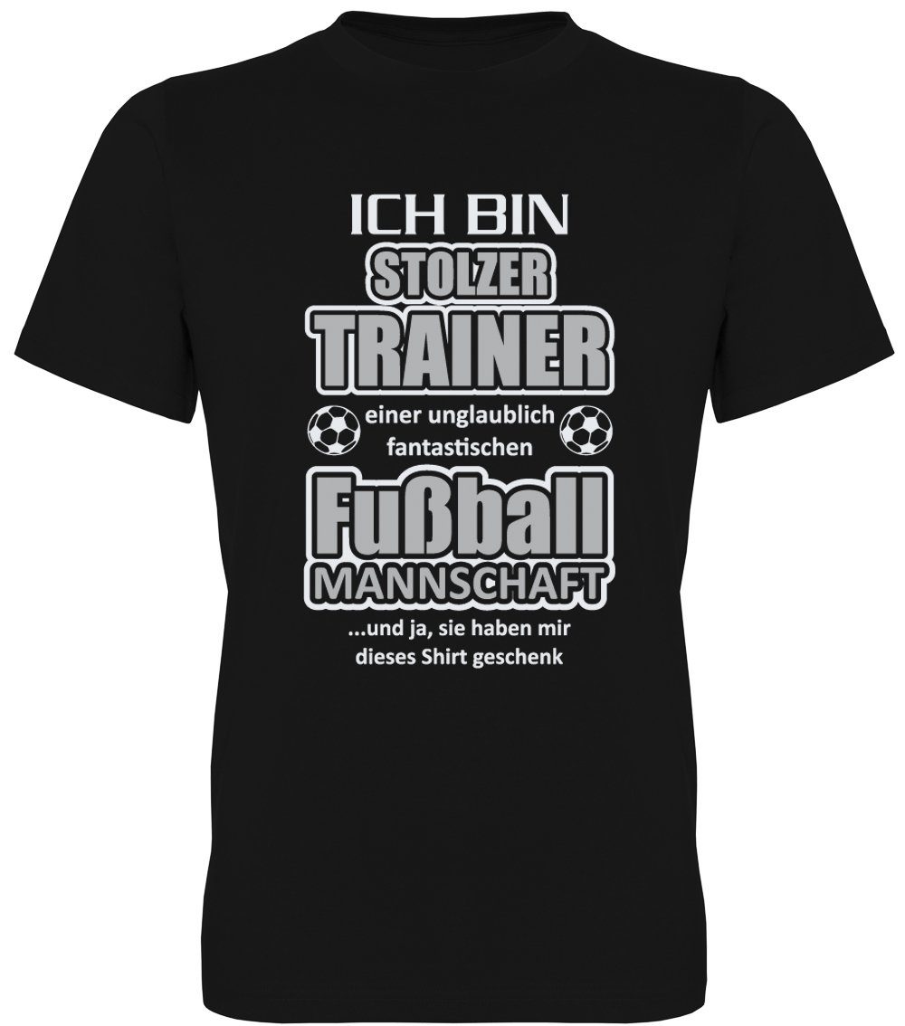 G-graphics T-Shirt Ich bin stolzer Trainer einer fantastischen Fußball-Mannschaft Herren T-Shirt mit Statement / Spruch / Motiv als Frontprint