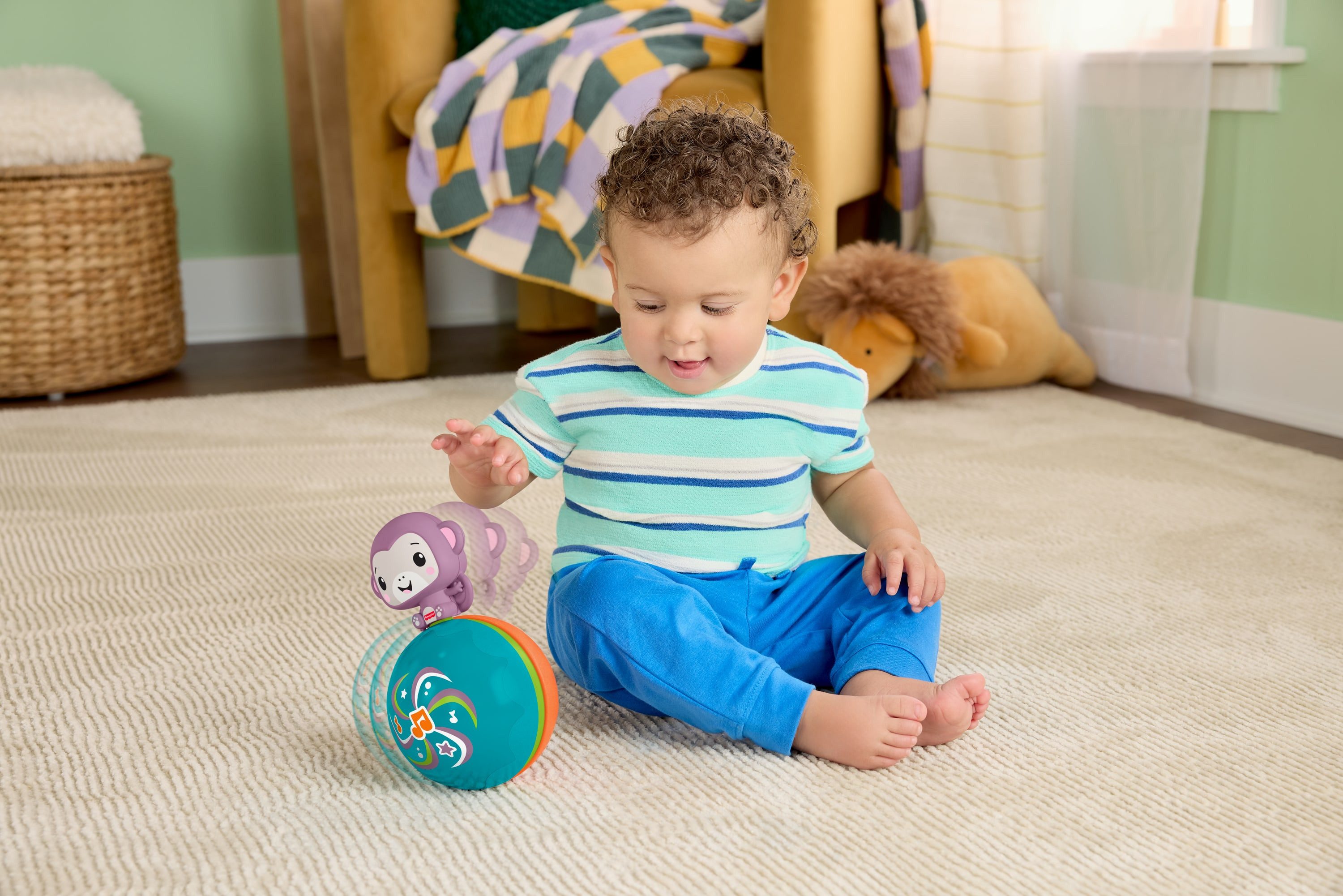 Fisher-Price® Lernspielzeug Lila Musik-Äffchen-Ball, mit Musik